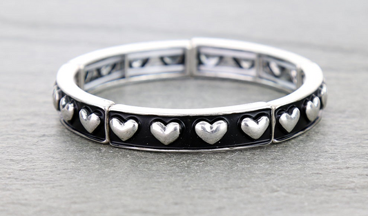 Metal Large Heart Stretch Bracelet