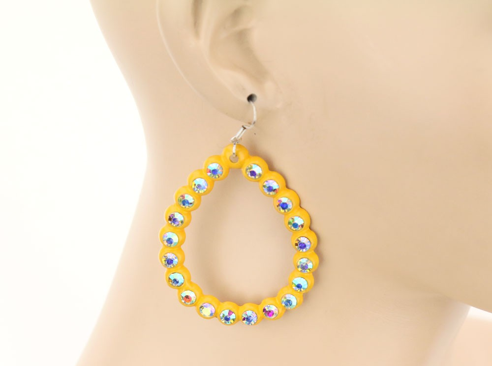 Mustard AB rhinestone Earrings