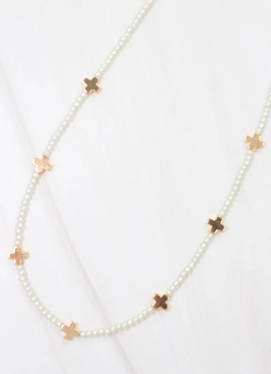 Pearl and Cross Necklace