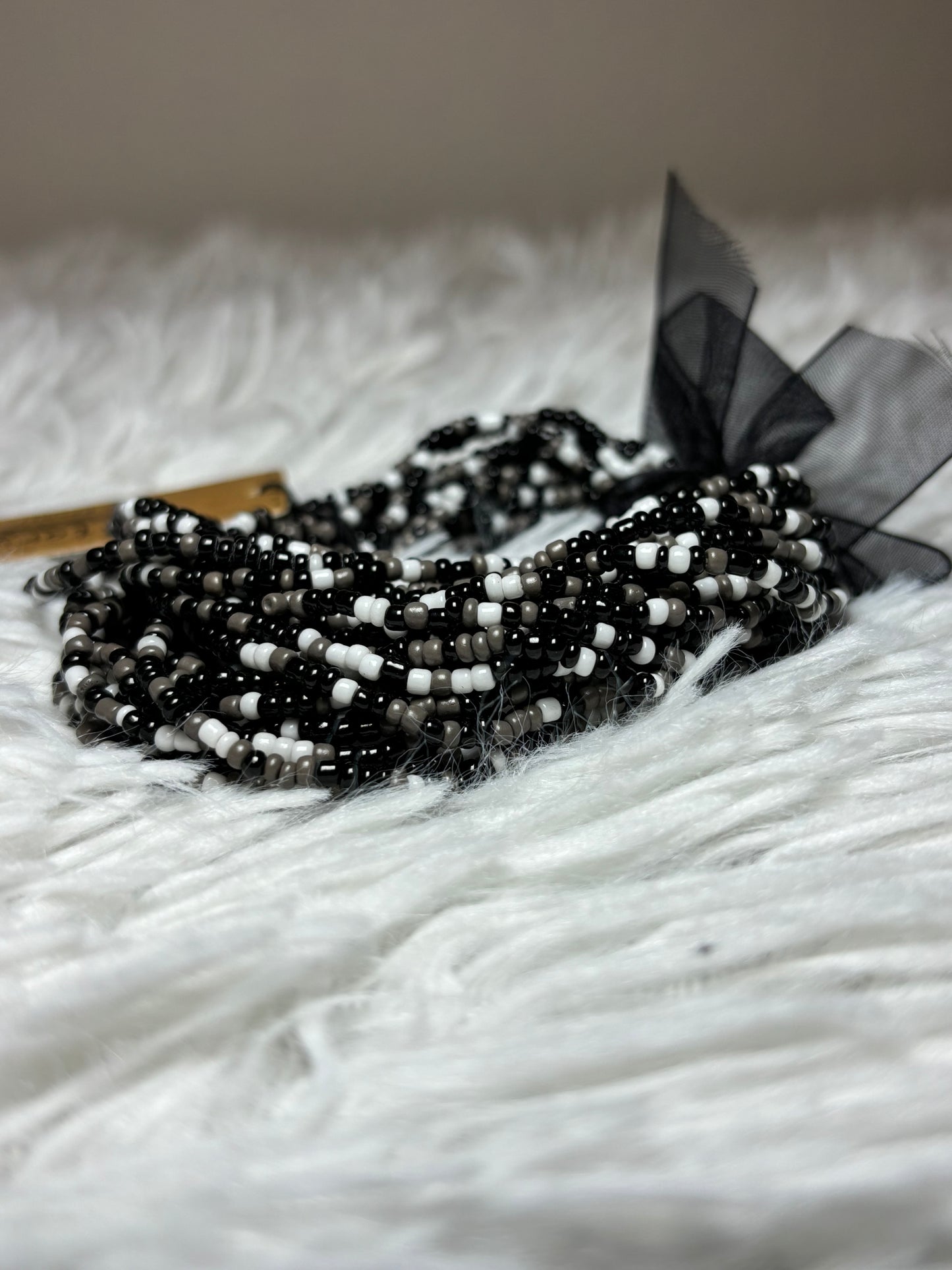 Seed Bead Ribbon Stackable Bracelet