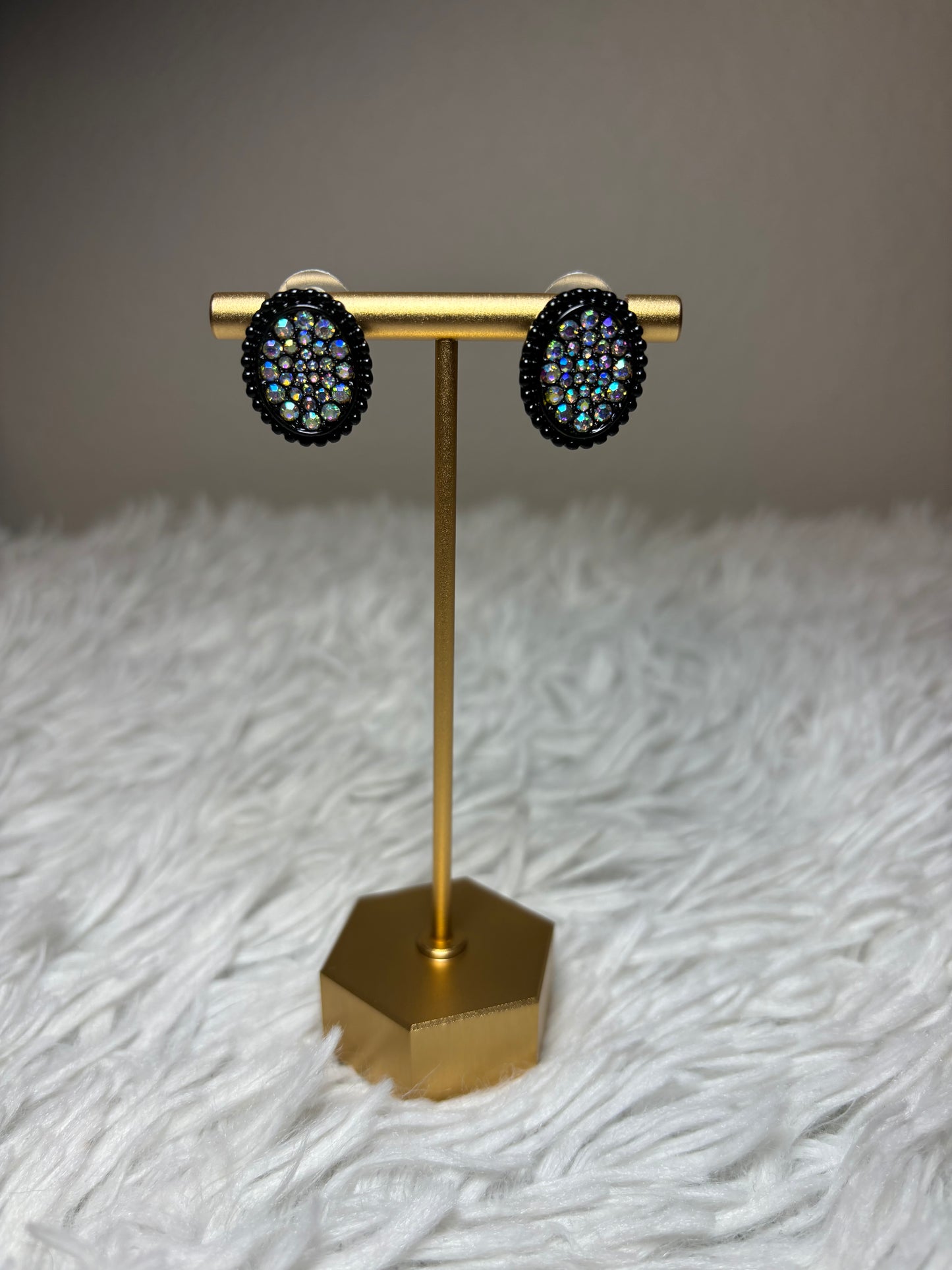 Black AB Earrings