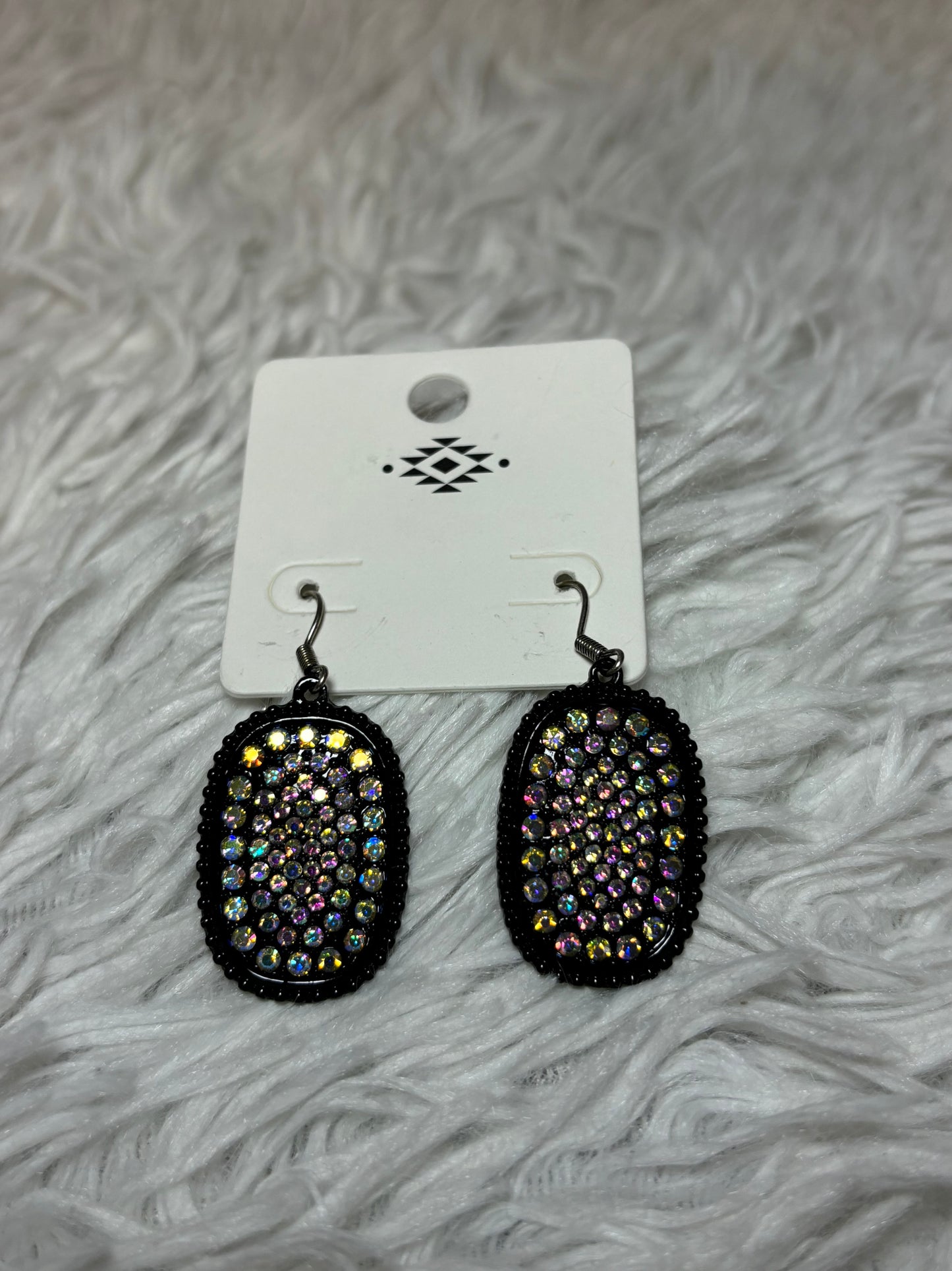 Oval AB Dangle Earrings