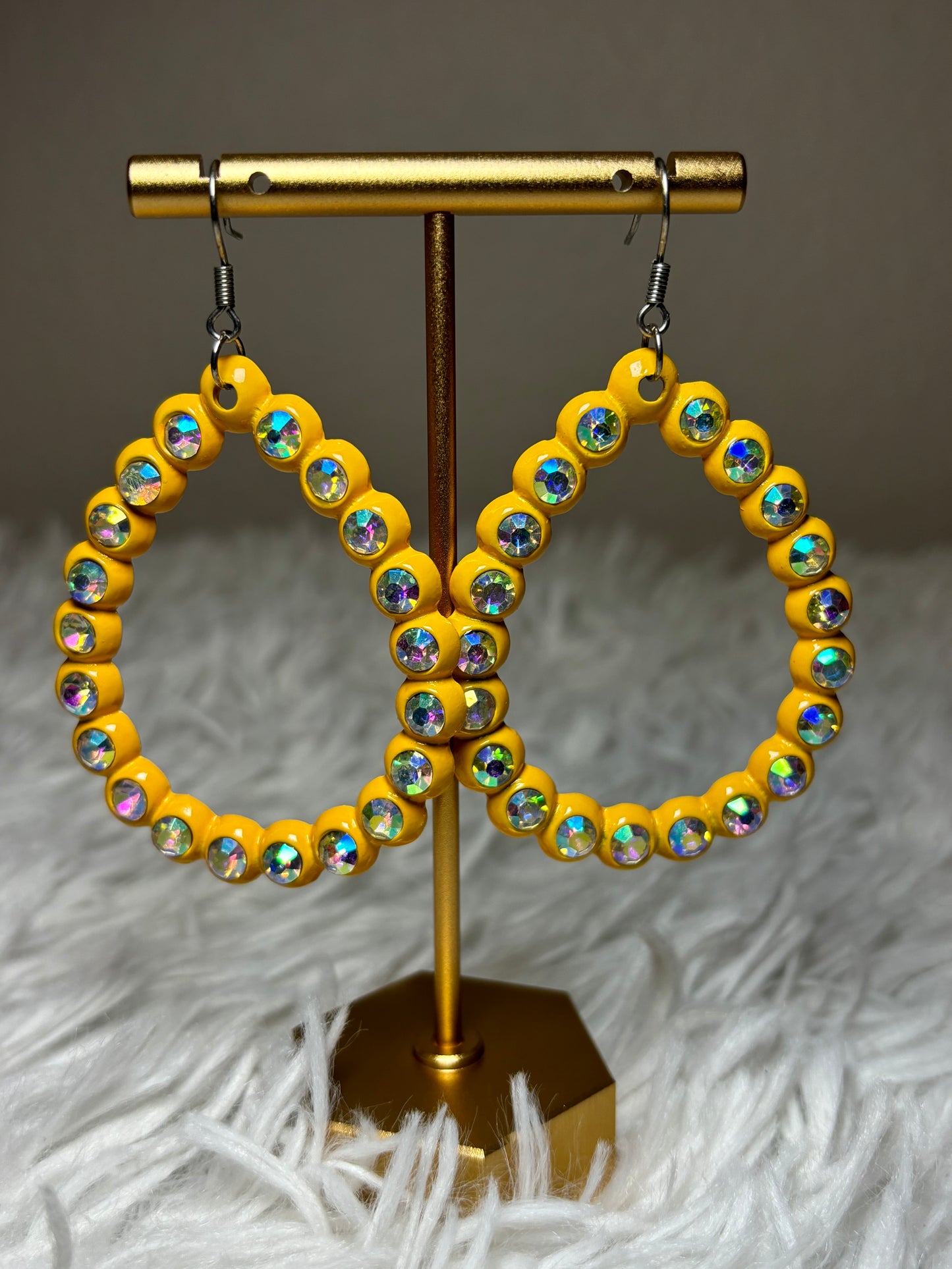 Mustard AB rhinestone Earrings