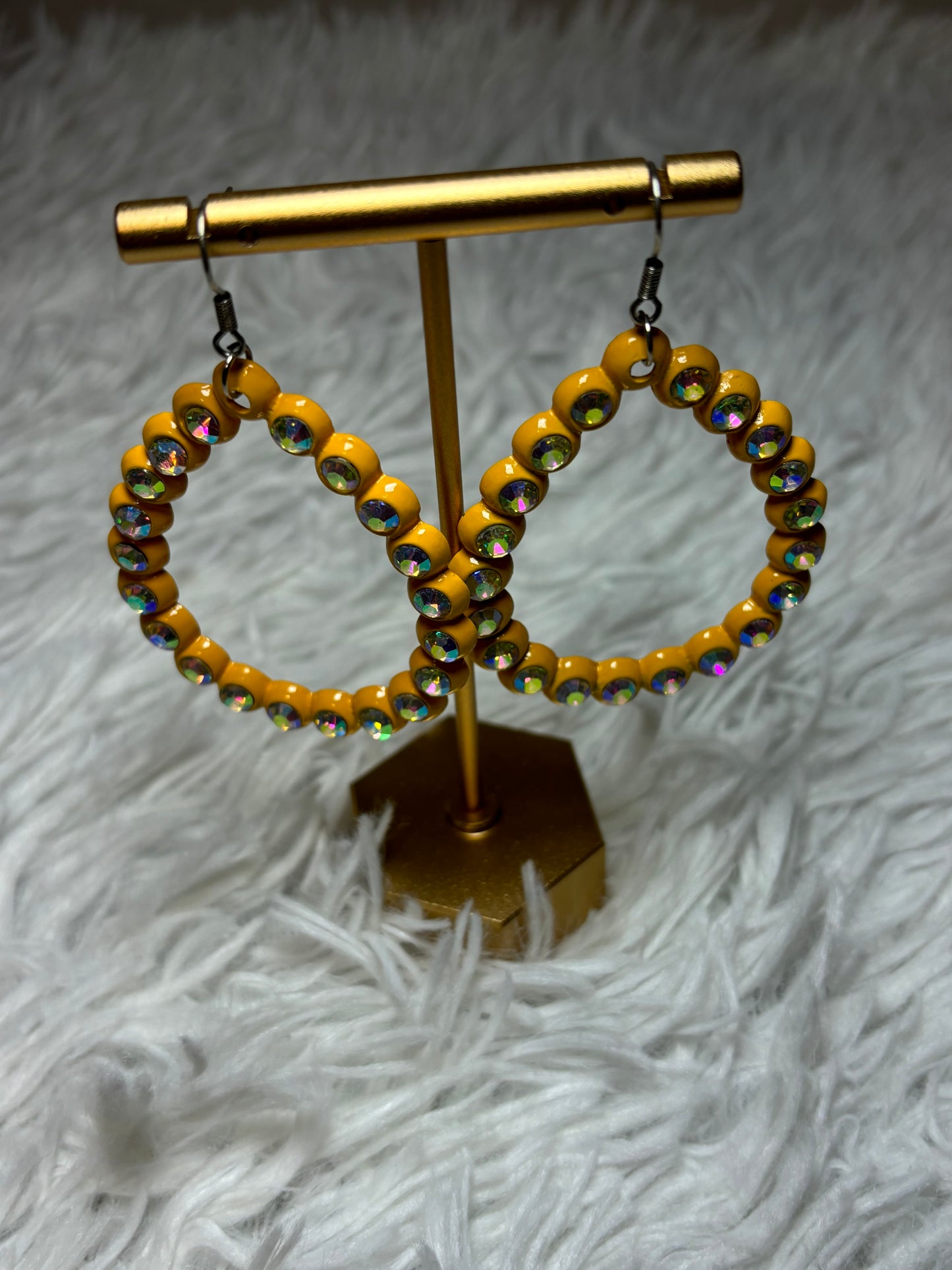 Mustard AB rhinestone Earrings