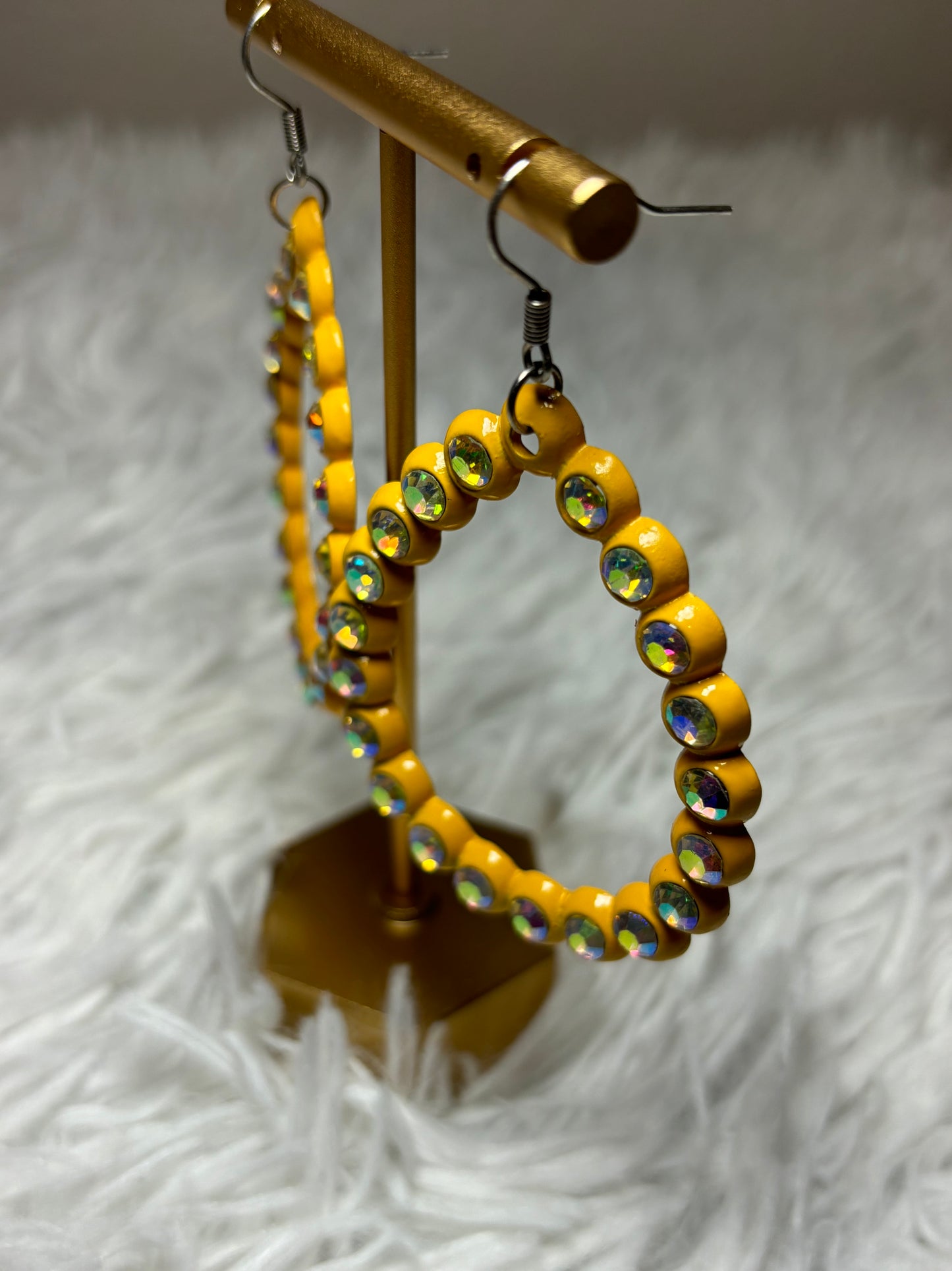 Mustard AB rhinestone Earrings