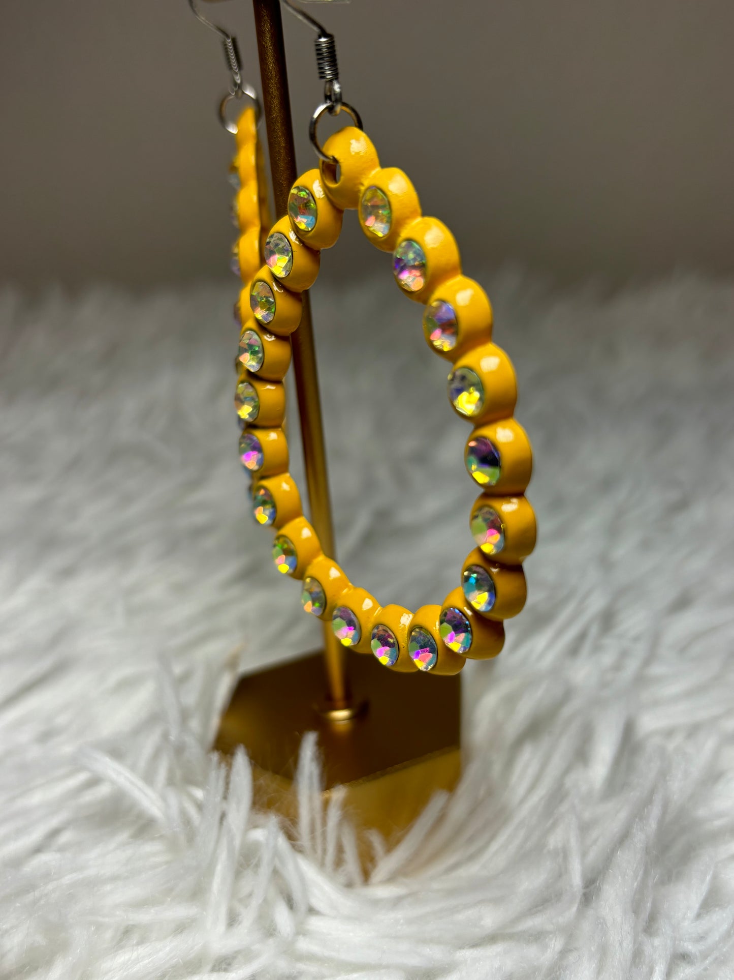 Mustard AB rhinestone Earrings