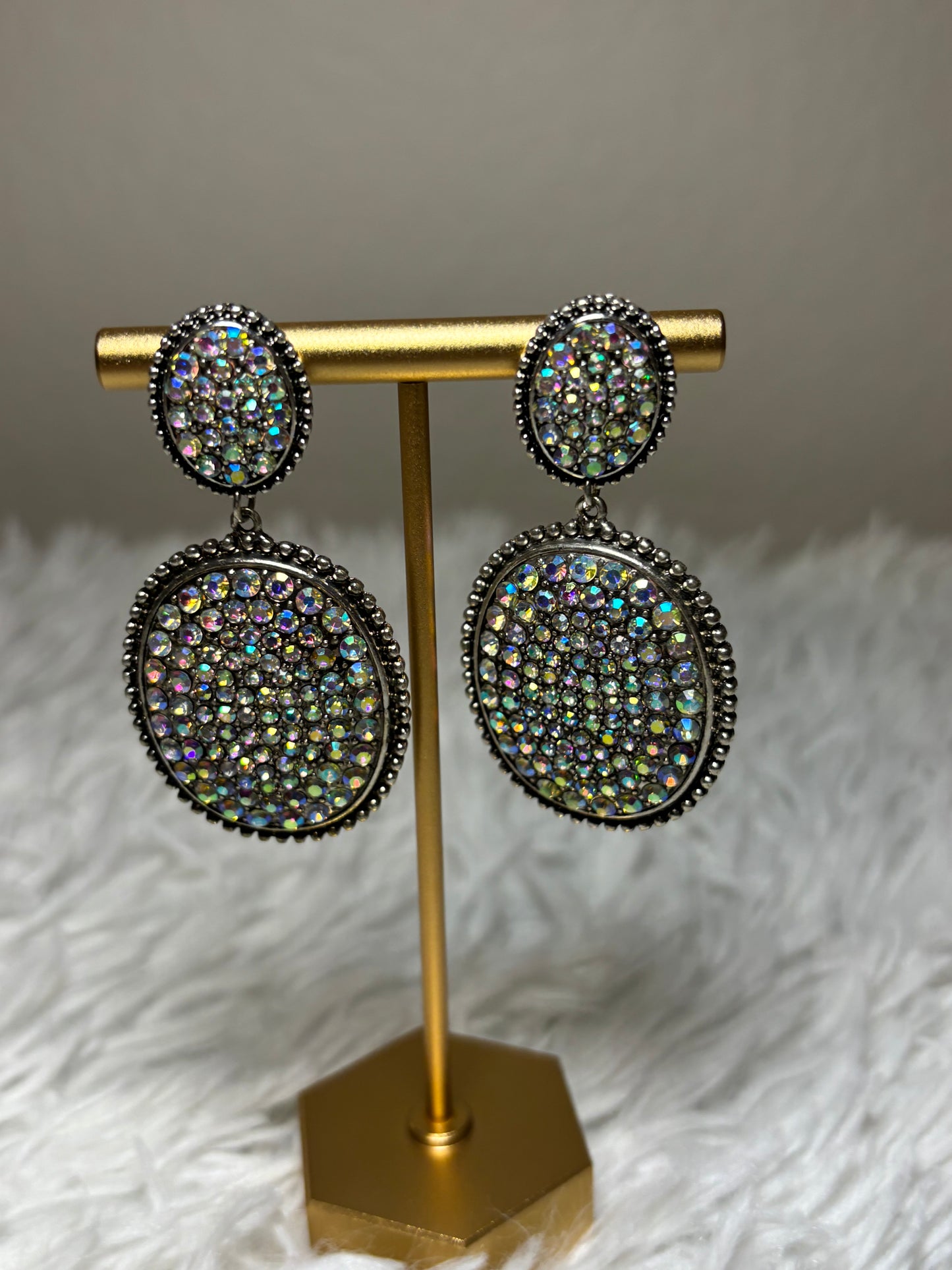 AB Rhinestone Post Earrings
