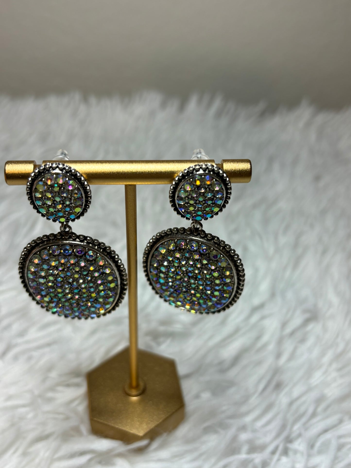 AB Rhinestone Post Earrings