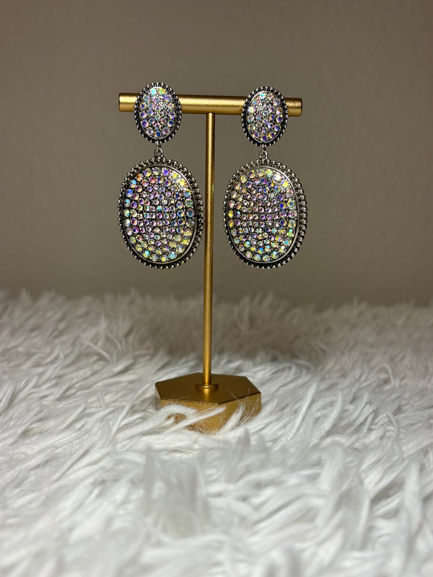 AB Rhinestone Post Earrings