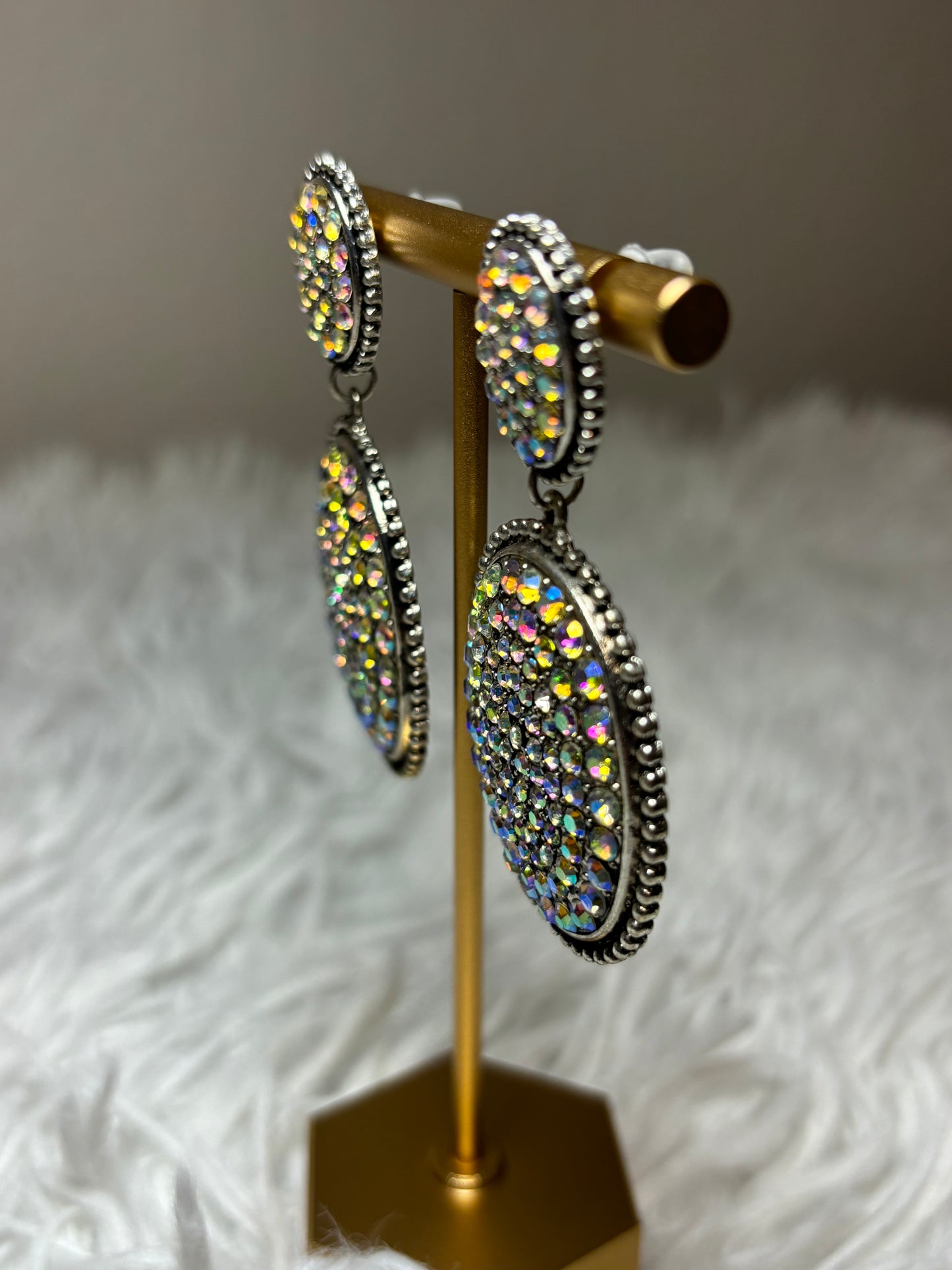 AB Rhinestone Post Earrings