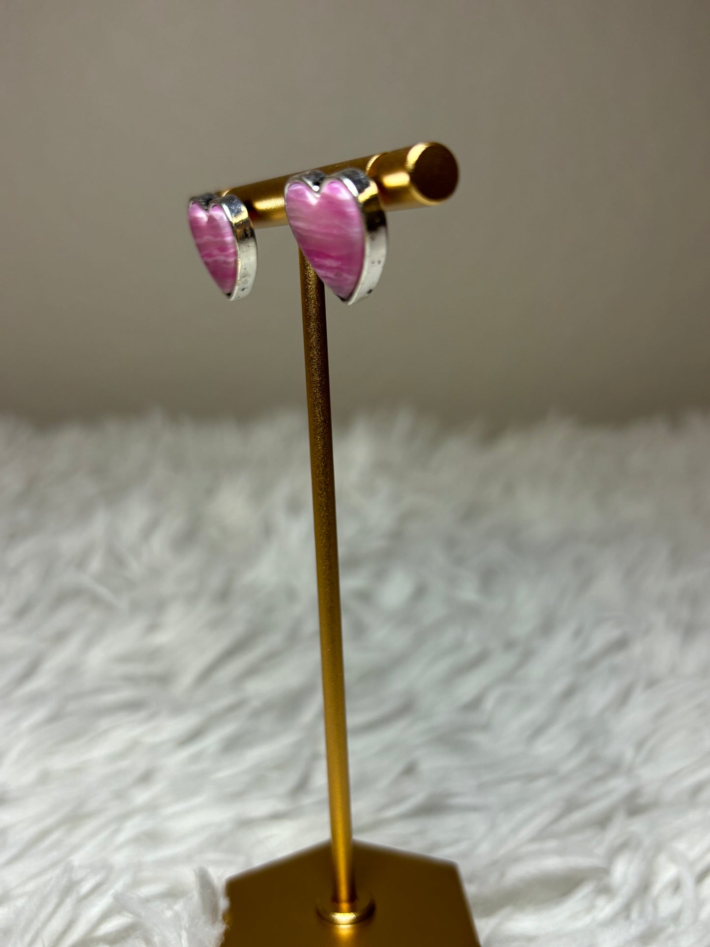 Pink Heart-Shaped Earrings