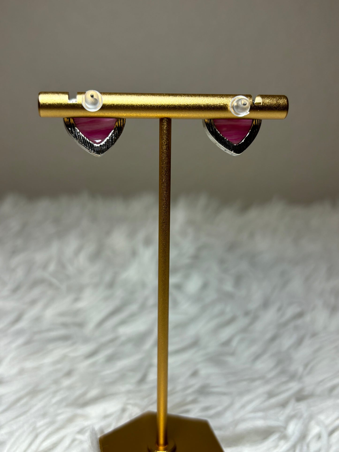 Pink Heart-Shaped Earrings