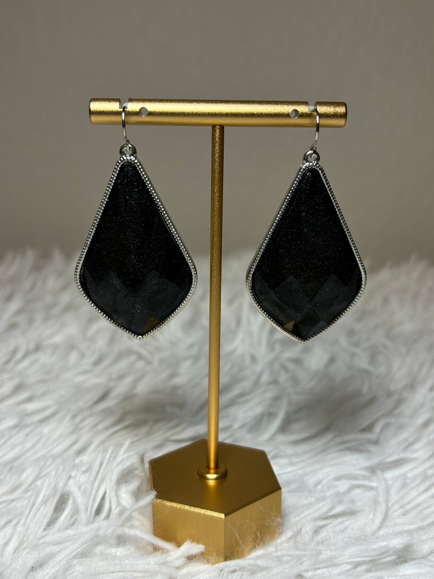KS Inspired Shimmer Gunmetal Earrings
