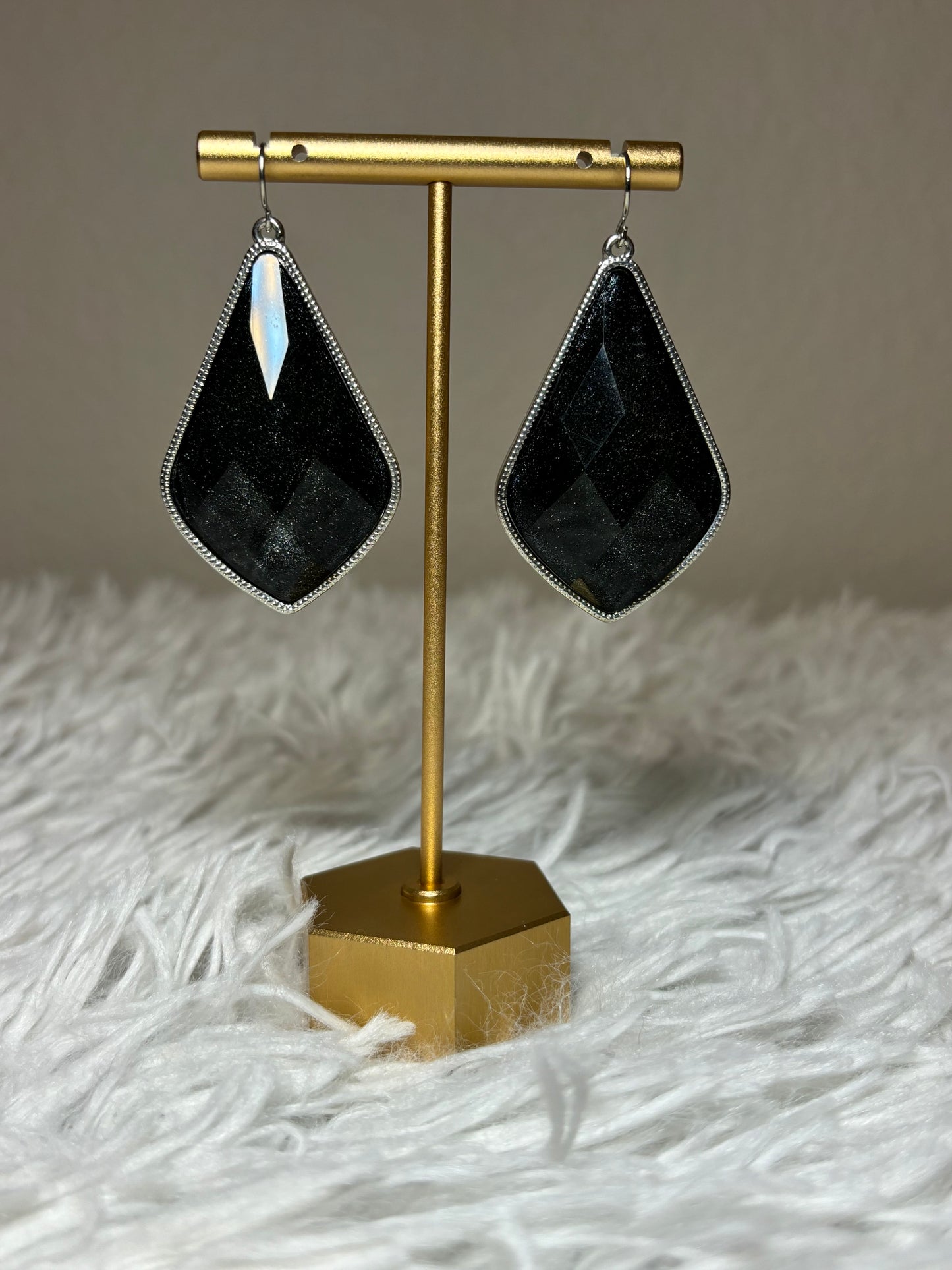 KS Inspired Shimmer Gunmetal Earrings
