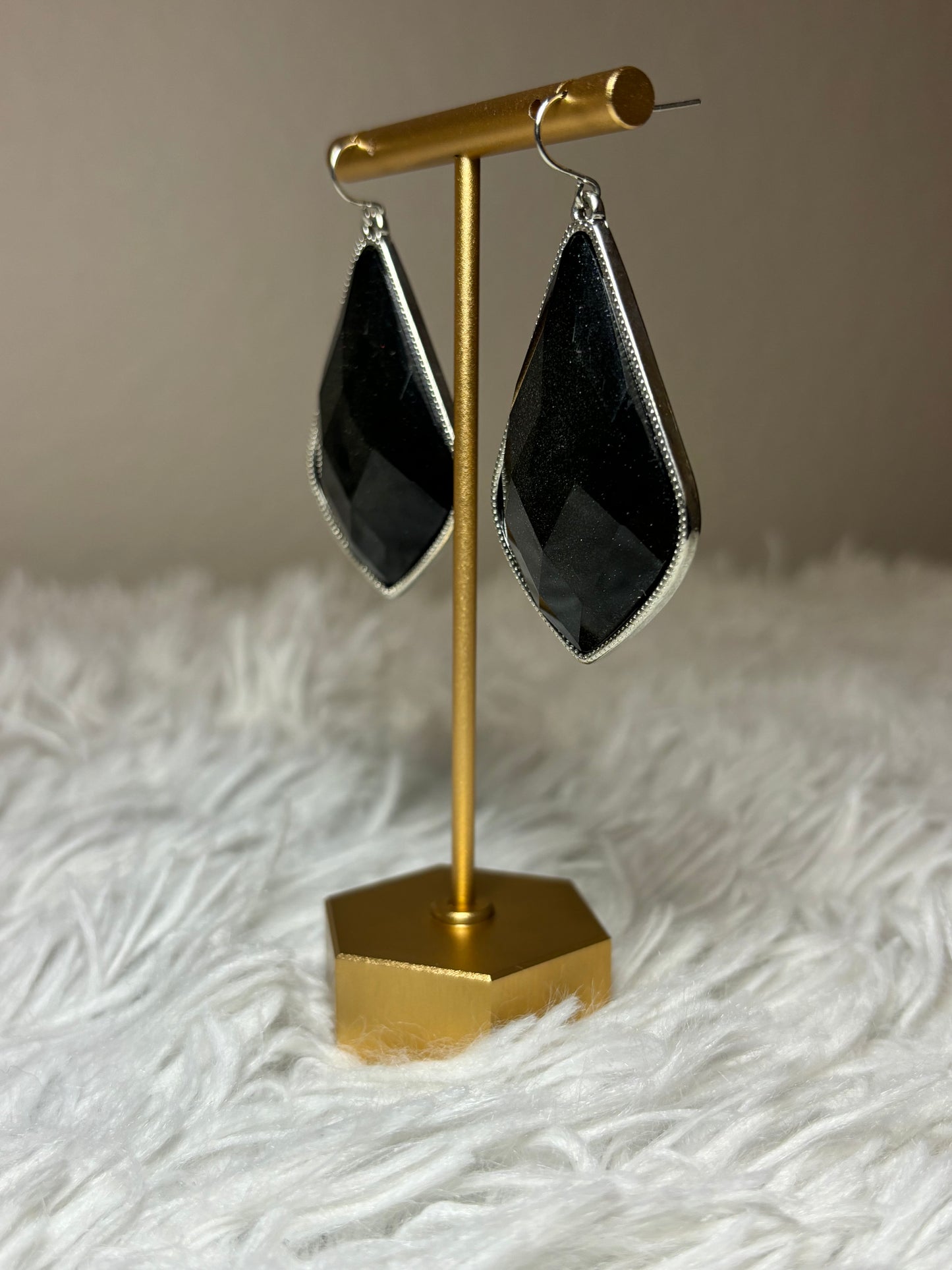 KS Inspired Shimmer Gunmetal Earrings