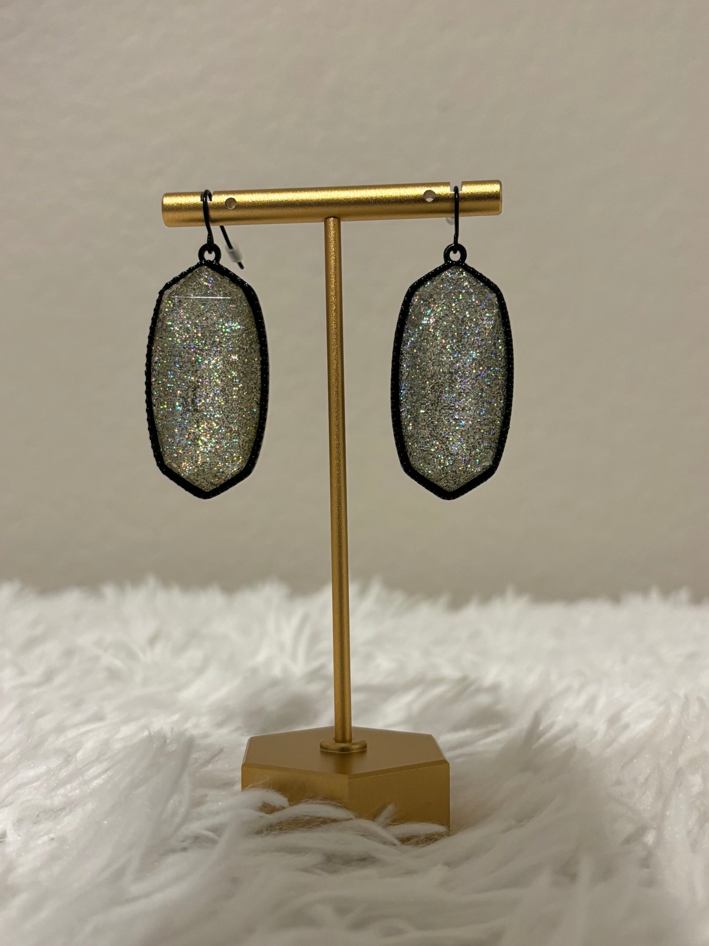 KS Inspired Silver Glitter Earrings