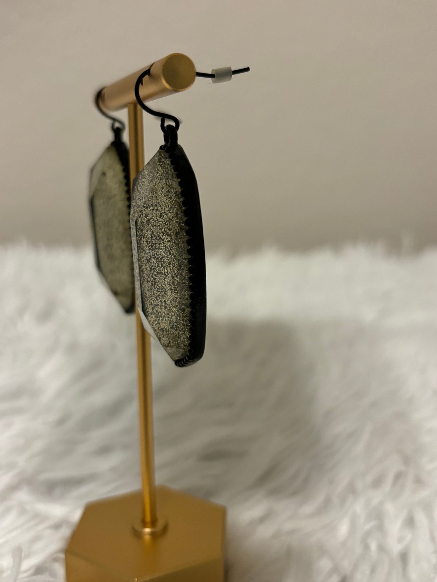 KS Inspired Silver Glitter Earrings