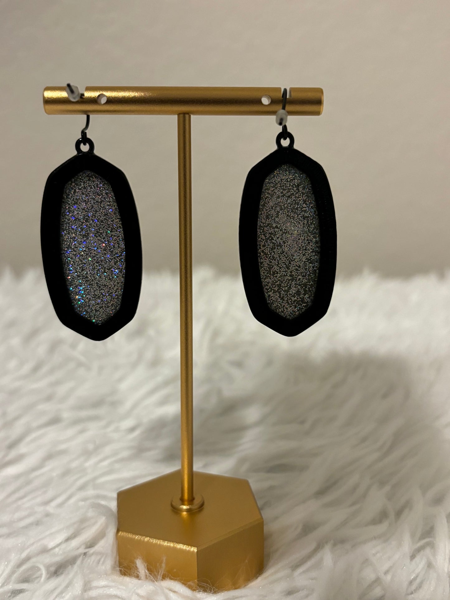 KS Inspired Silver Glitter Earrings