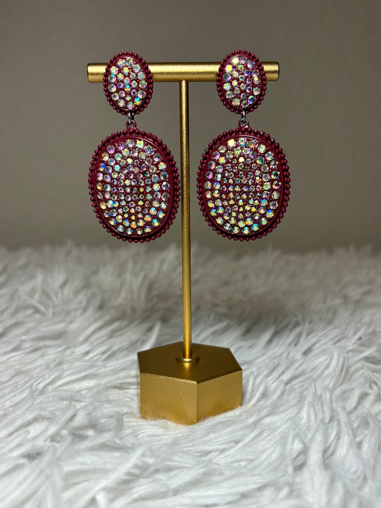 Burgandy Post Back Earrings