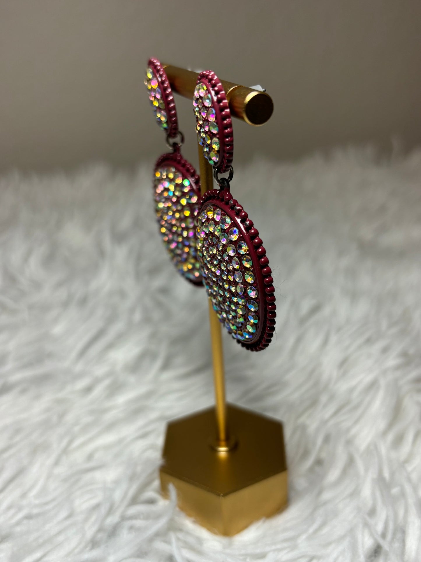 Burgandy Post Back Earrings