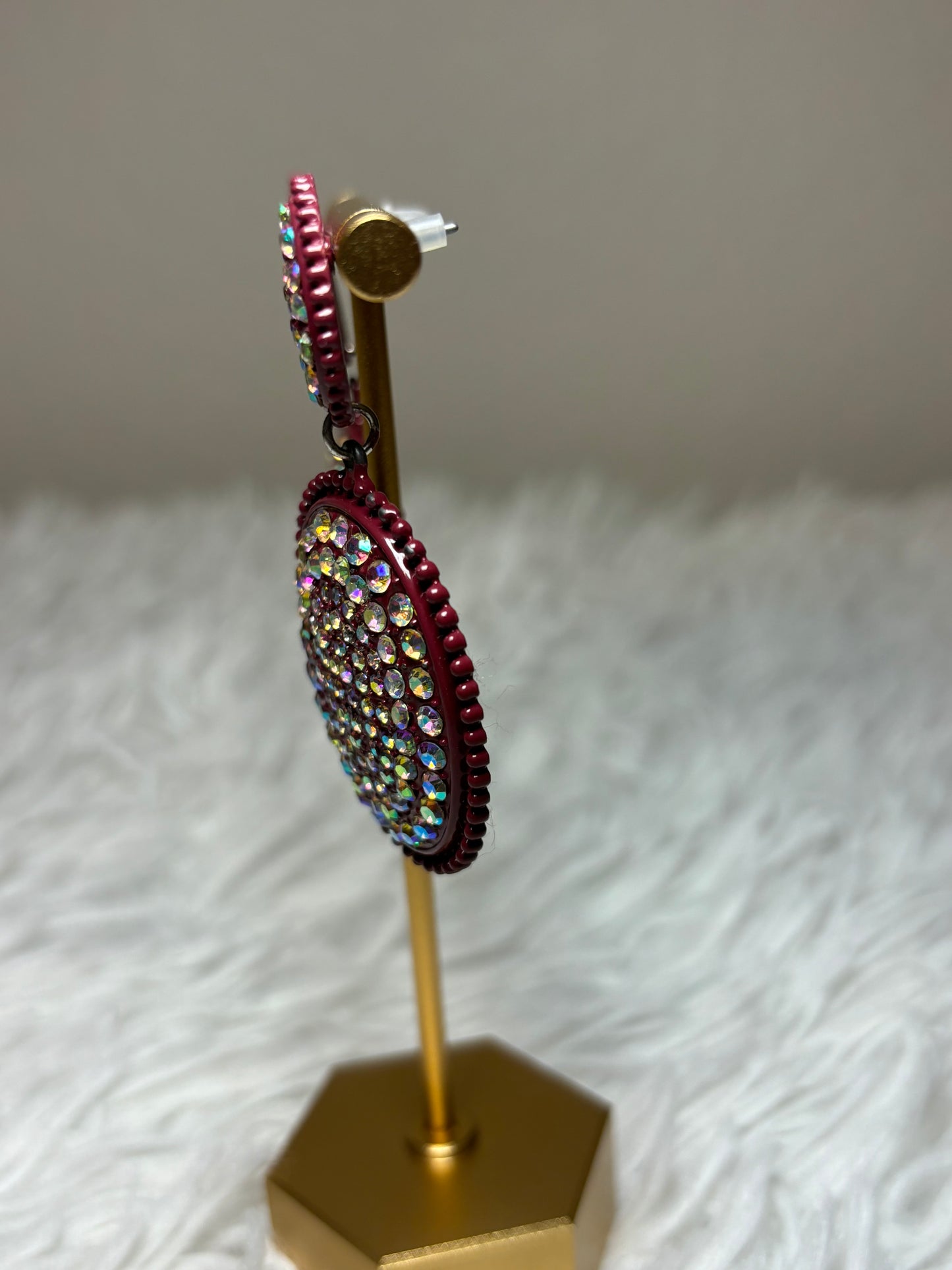 Burgandy Post Back Earrings