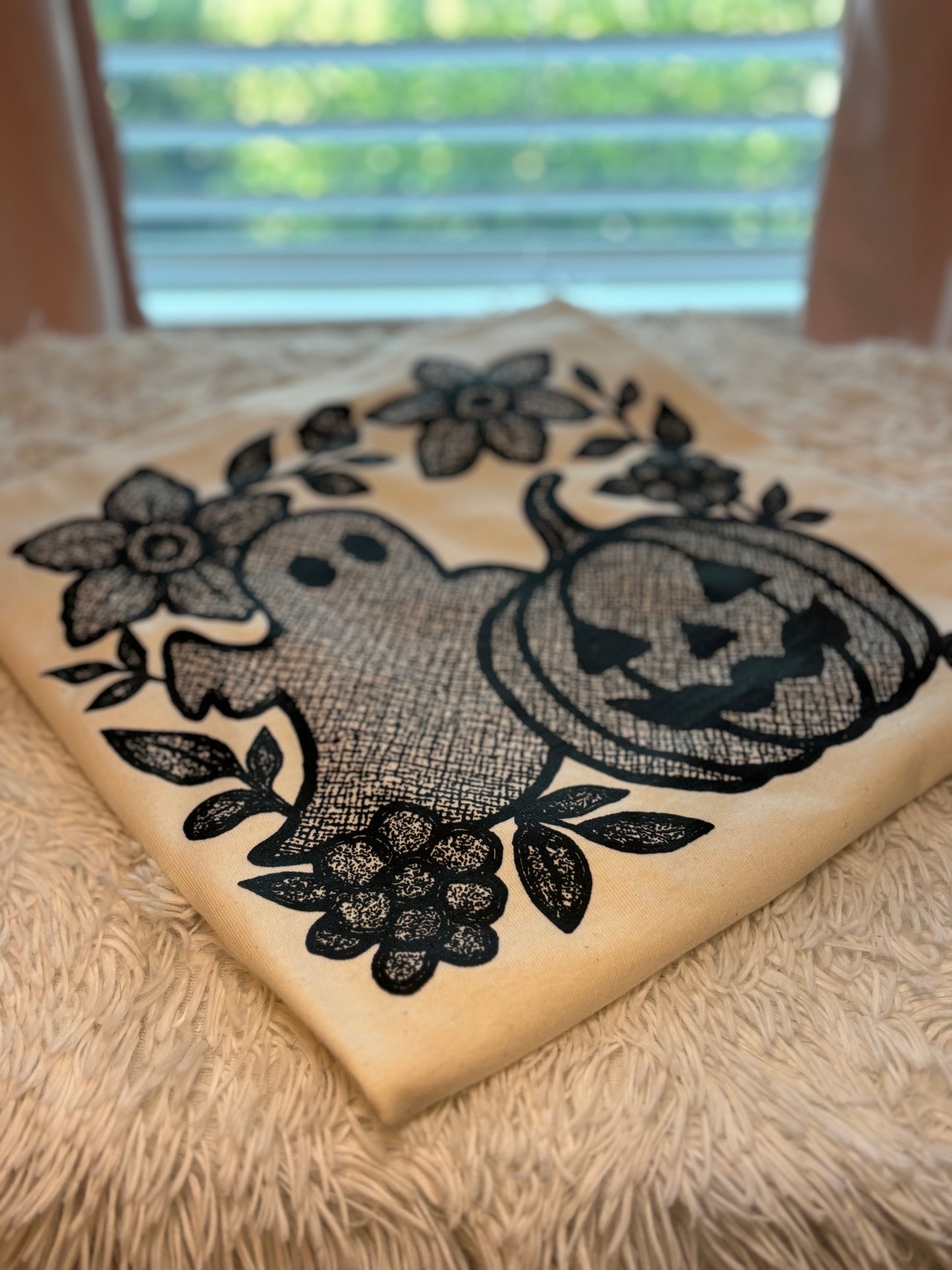 Lace Ghost and Pumpkin Shirt