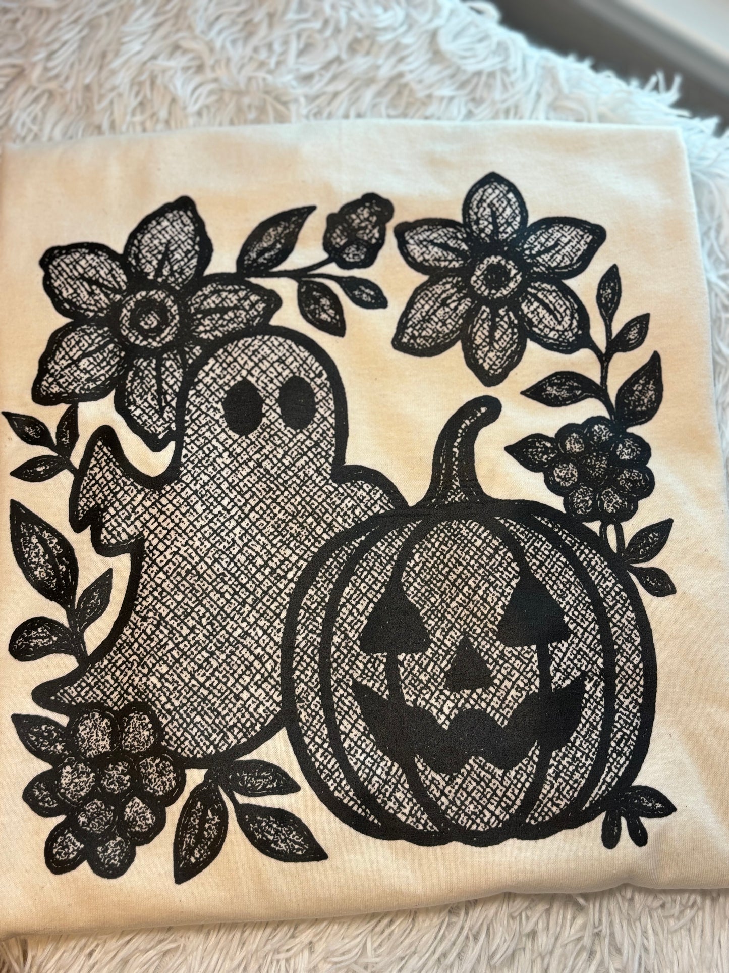 Lace Ghost and Pumpkin Shirt