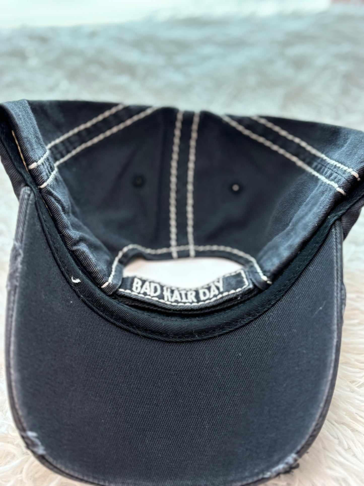 Bad Hair Day Ball Cap- Black