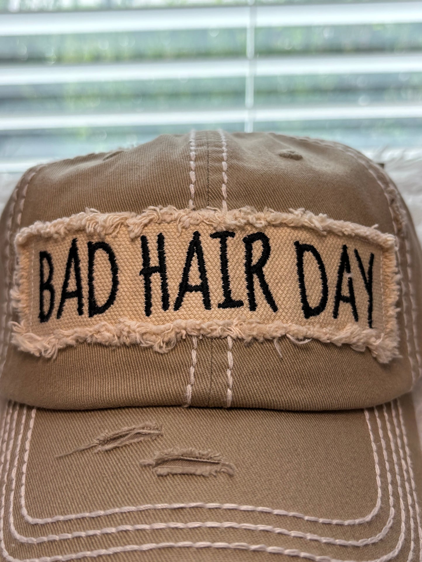 Bad Hair Day Ball Cap- Khaki
