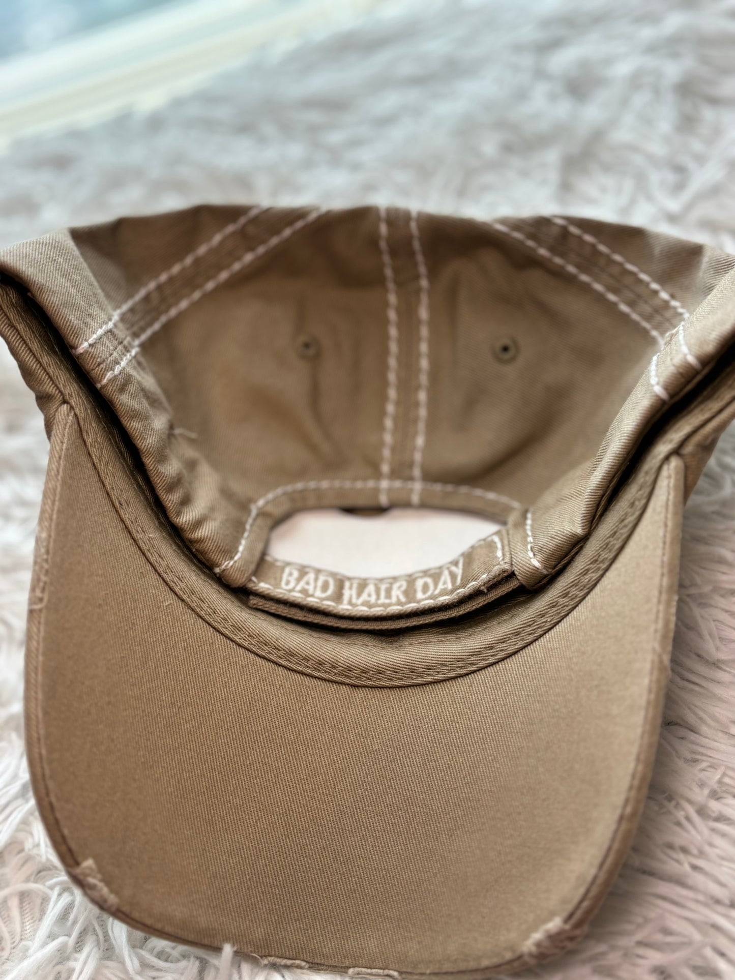 Bad Hair Day Ball Cap- Khaki