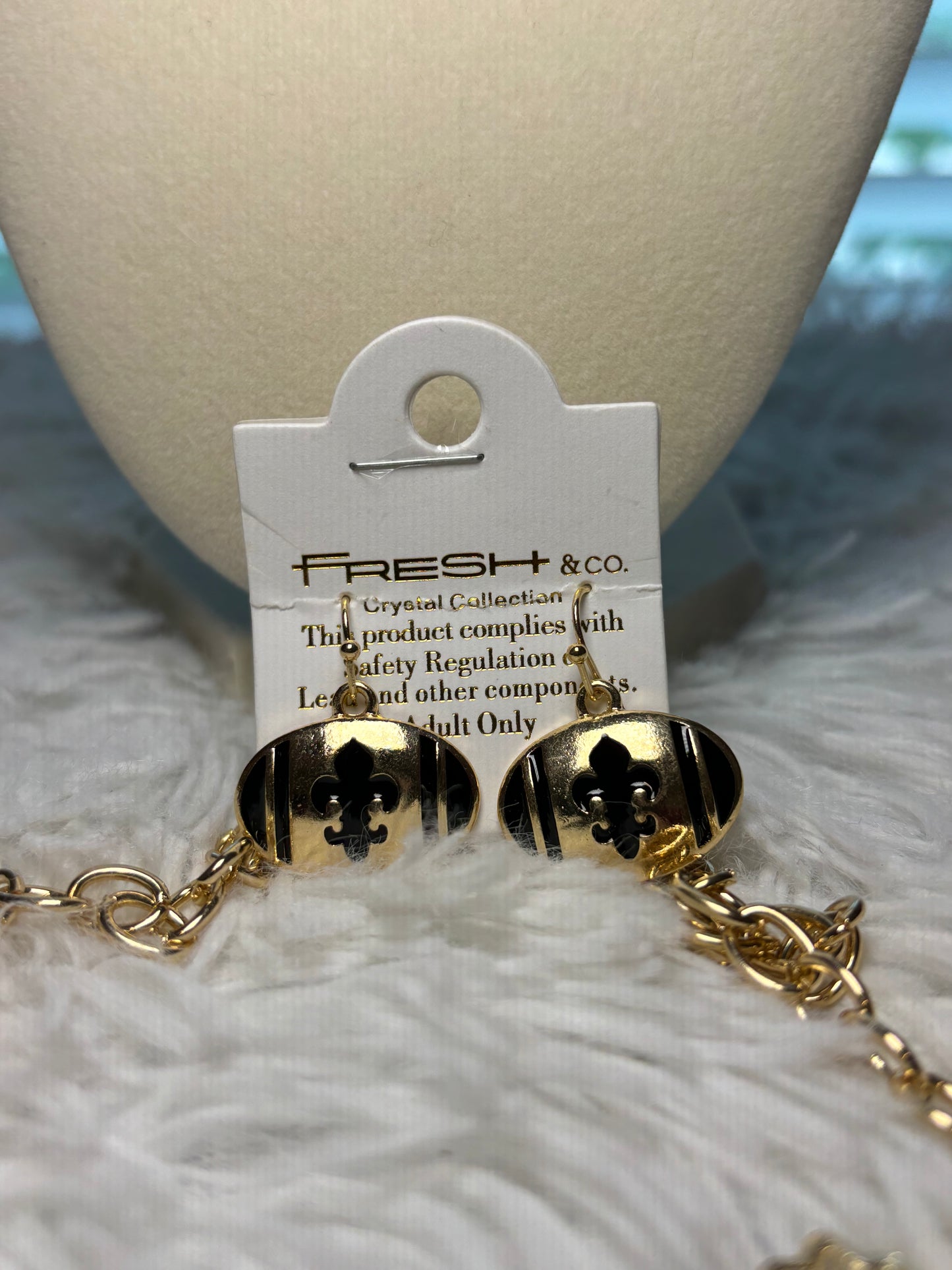 Fleur De Lis Football Necklace Set