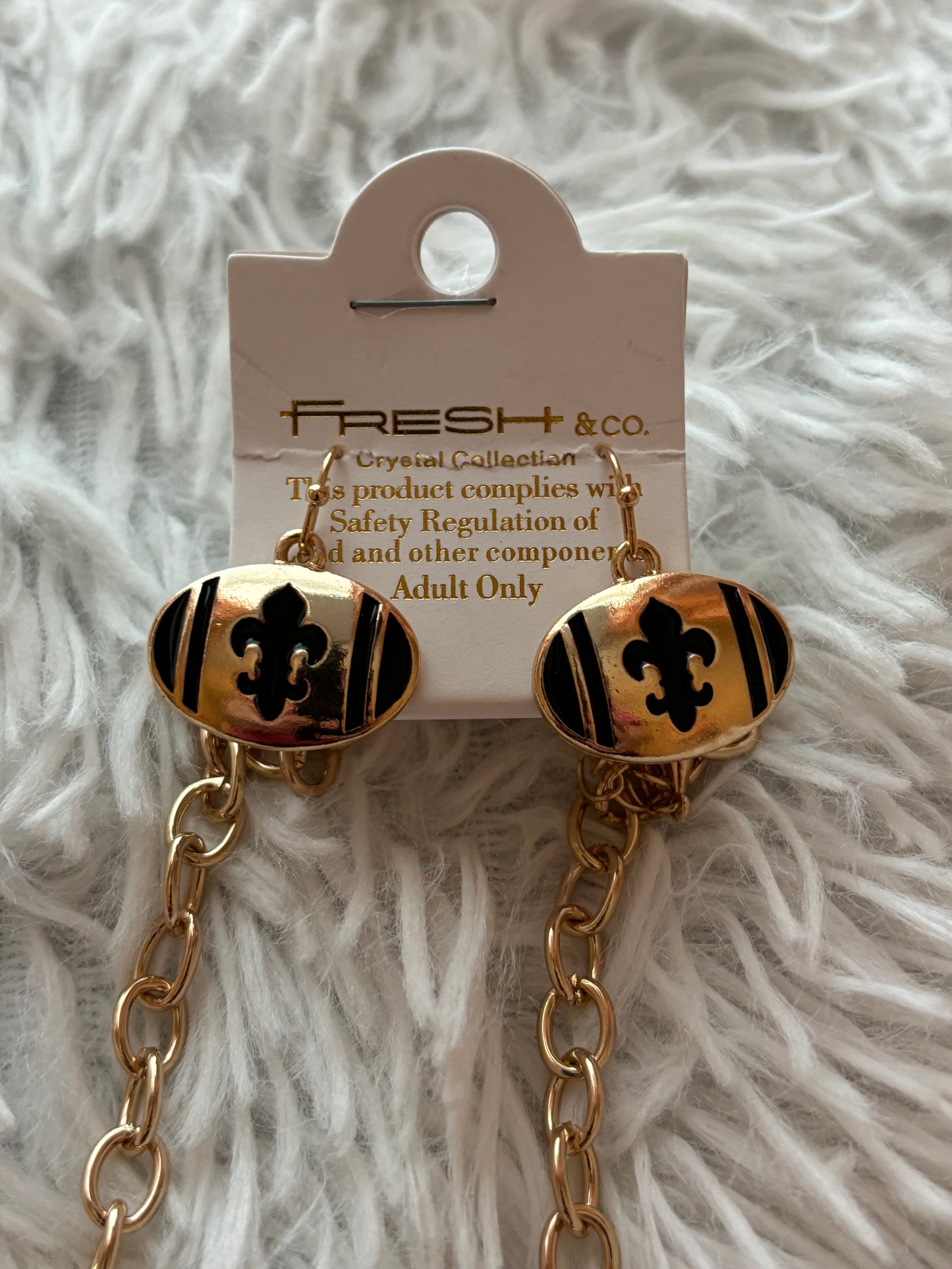 Fleur De Lis Football Necklace Set