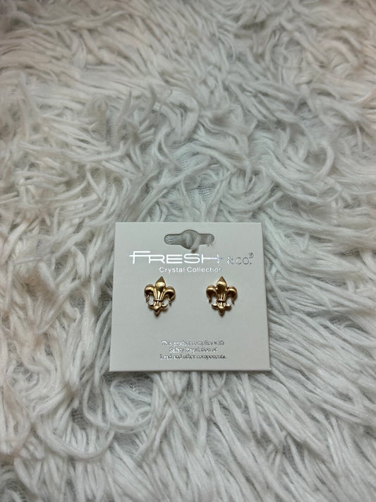 Gold Fleur De Lis Earrings