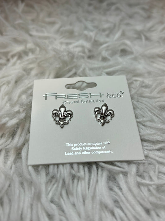 Silver Fleur De Lis Earrings
