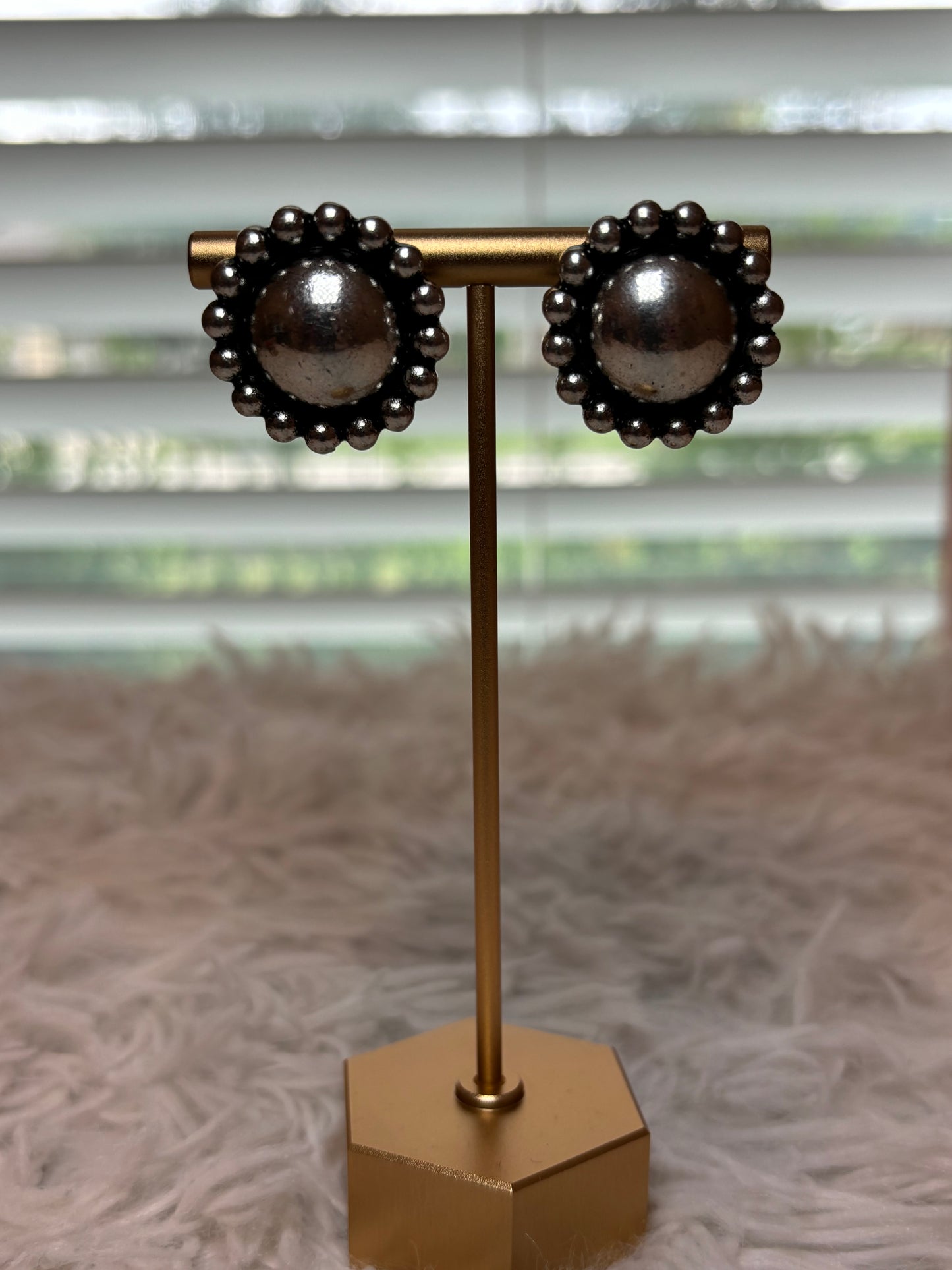 Western Bubble Ball Stud Earrings