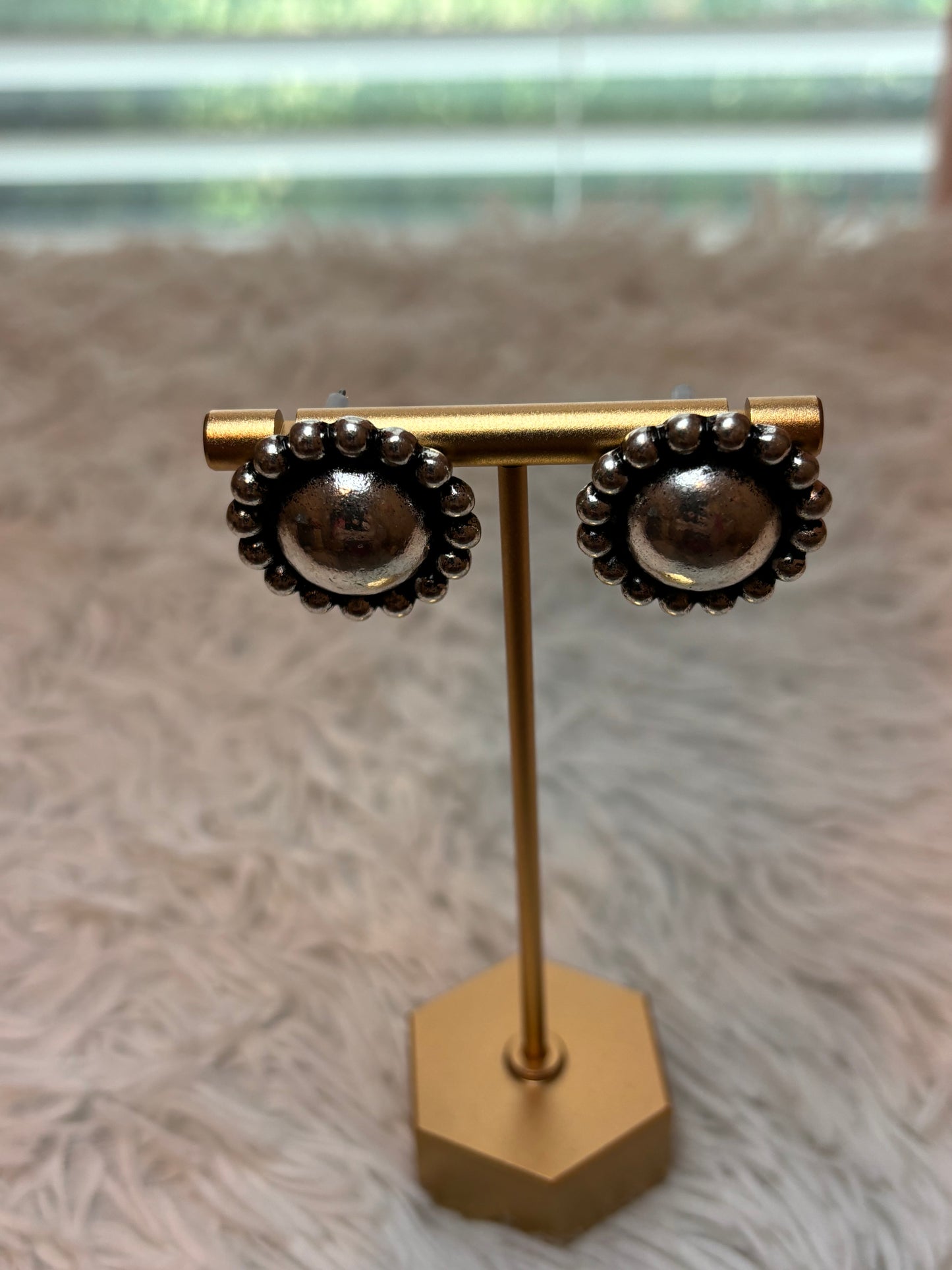 Western Bubble Ball Stud Earrings