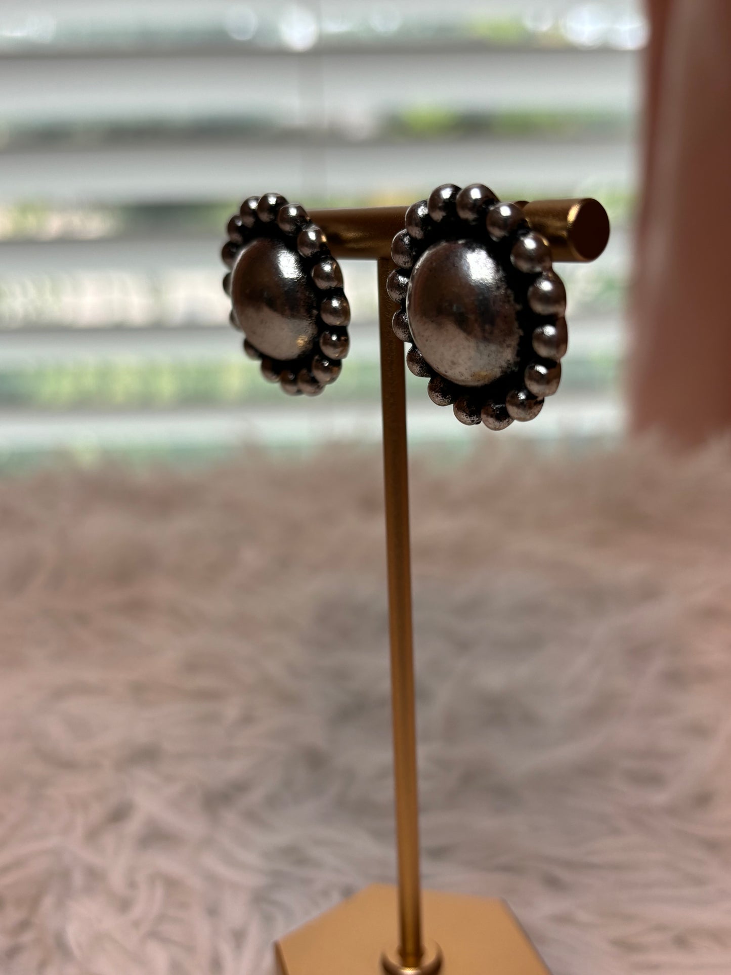 Western Bubble Ball Stud Earrings