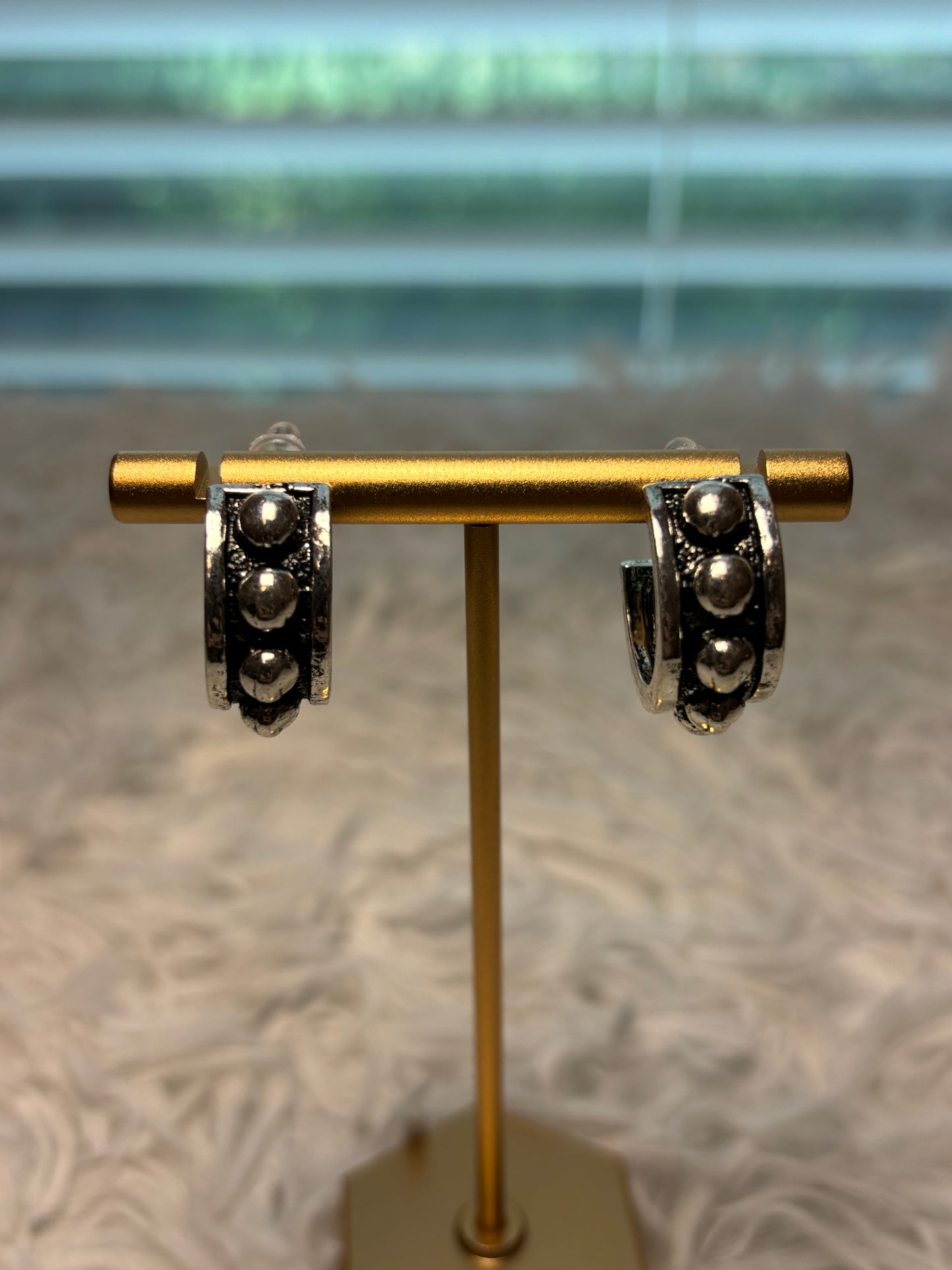 Western Ball TXR Hoop Earrings