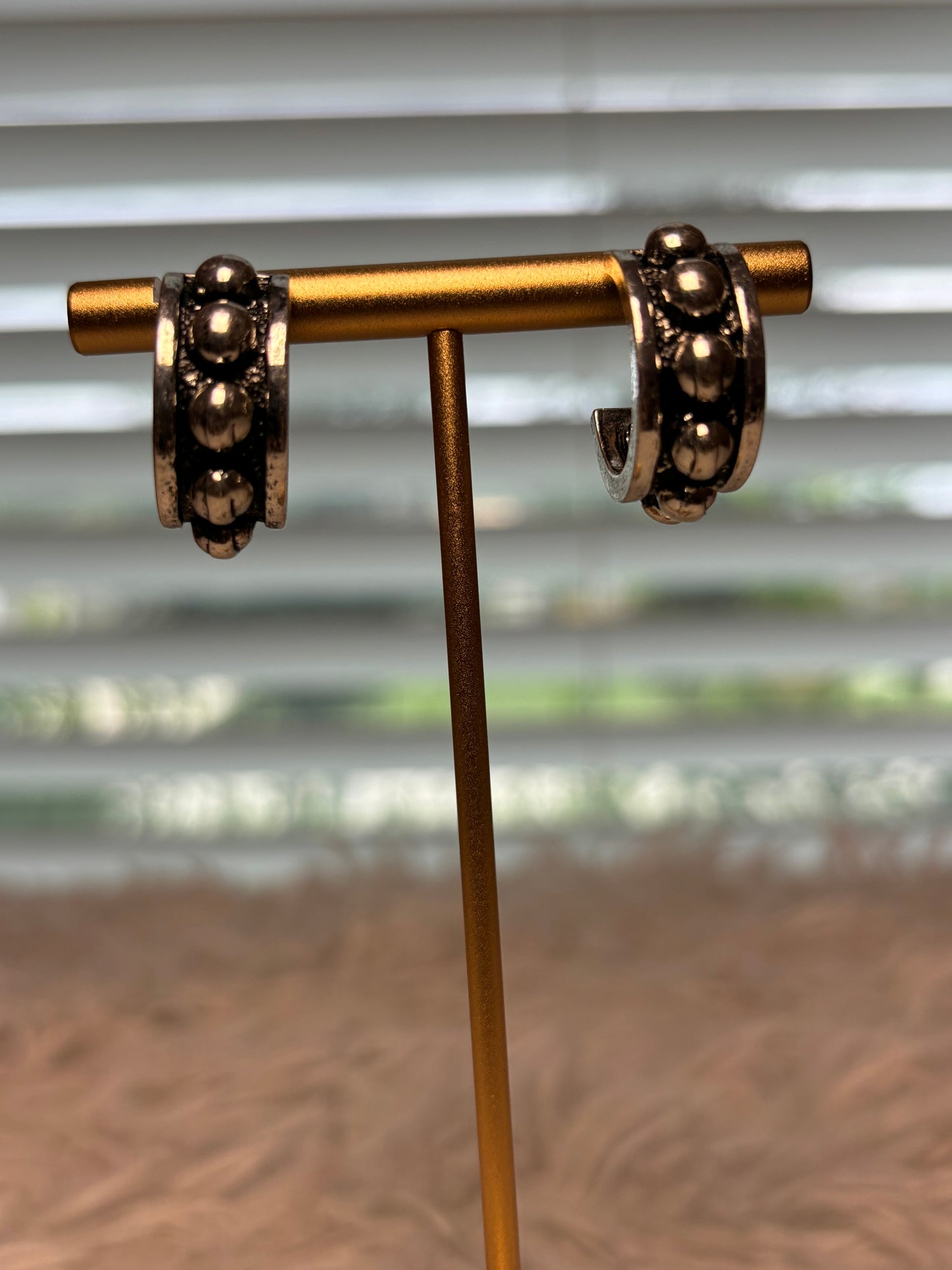 Western Ball TXR Hoop Earrings