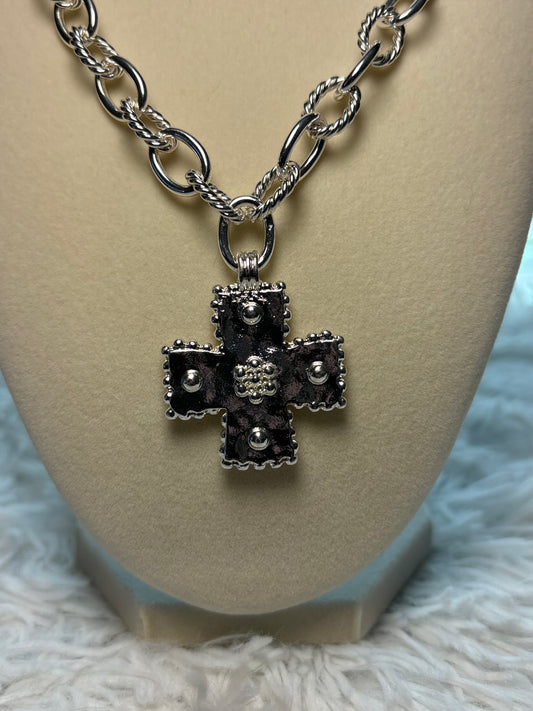 Silver Cross Pendant Necklace