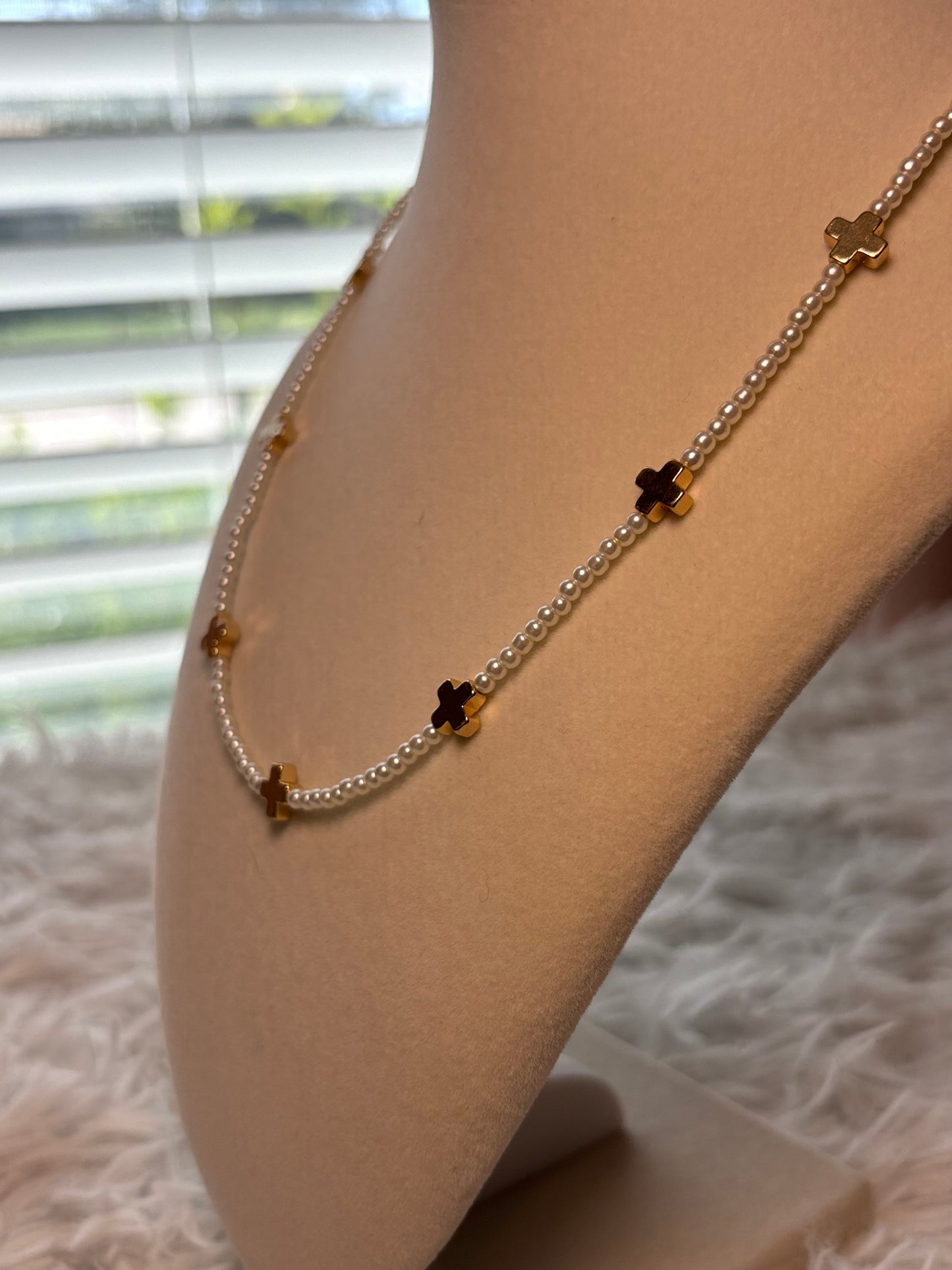 Pearl and Cross Necklace
