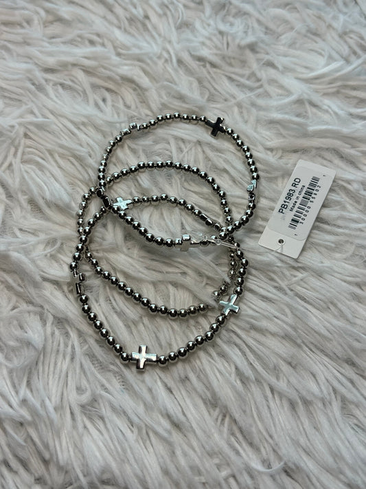 Silver Cross Bracelet Set