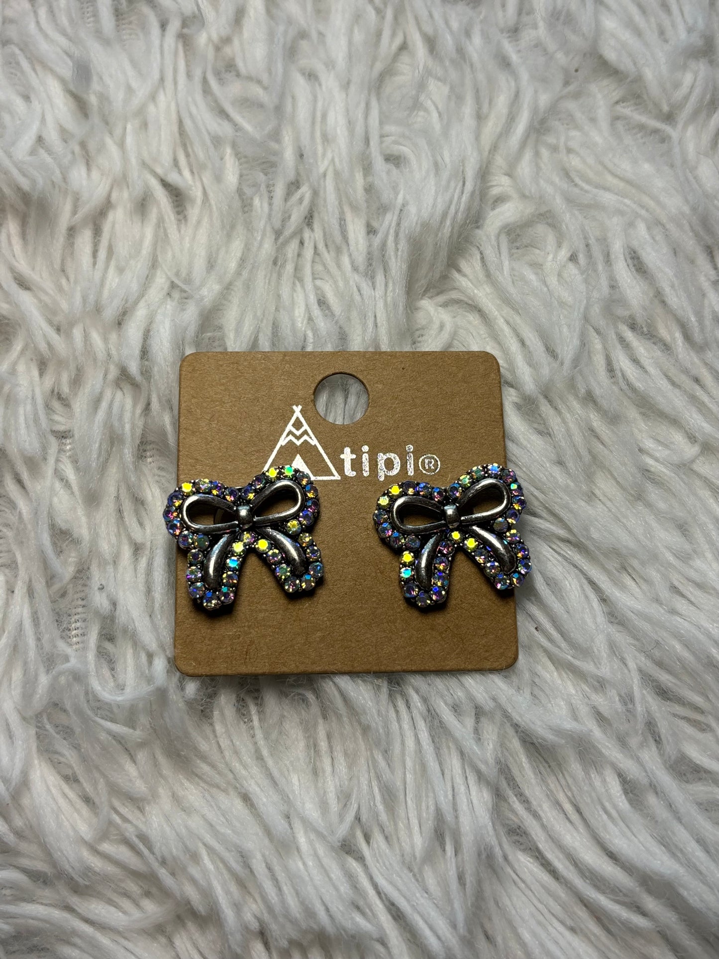 Bow Rhinestone Stud Earrings