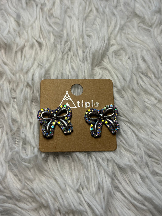 Bow Rhinestone Stud Earrings