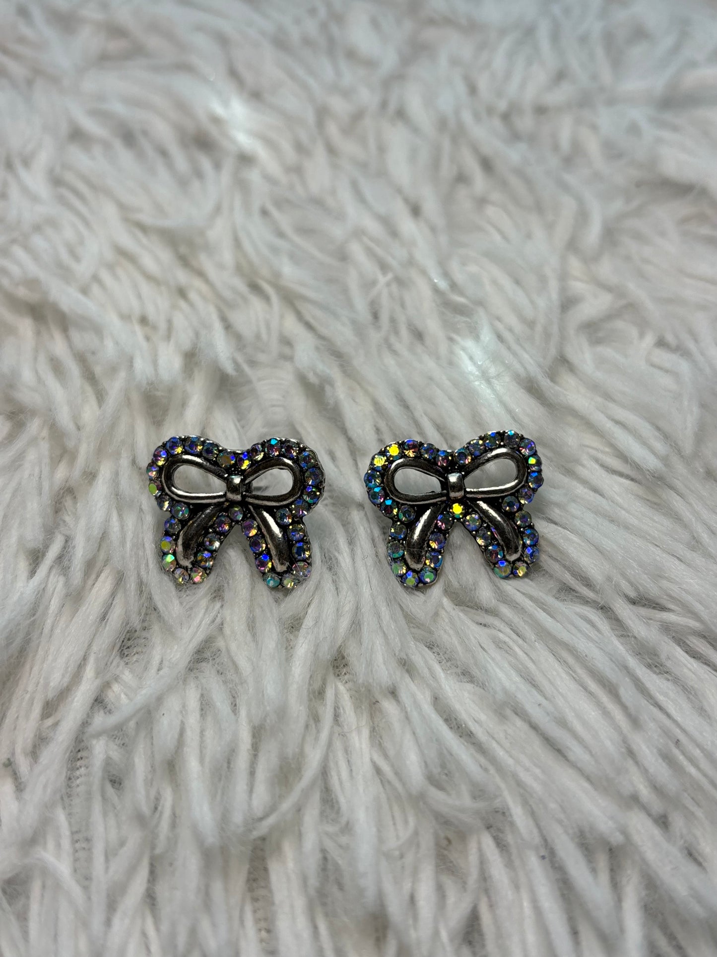 Bow Rhinestone Stud Earrings