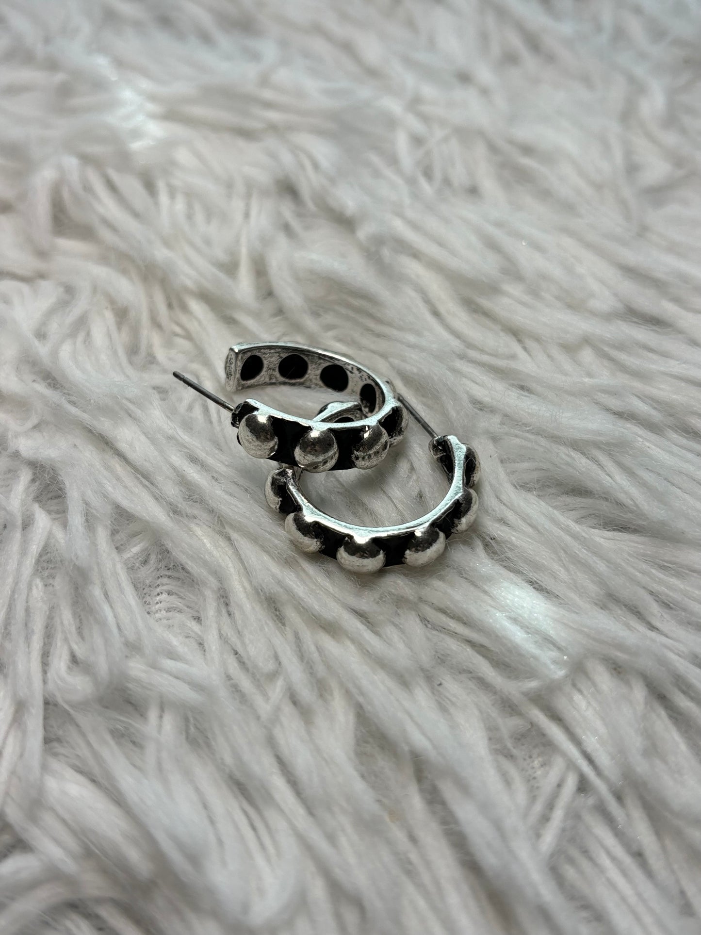 Western Small Bubble Ball Hoop Earrings
