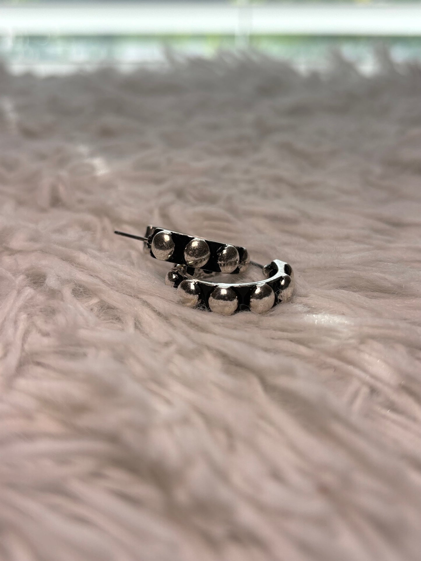 Western Small Bubble Ball Hoop Earrings