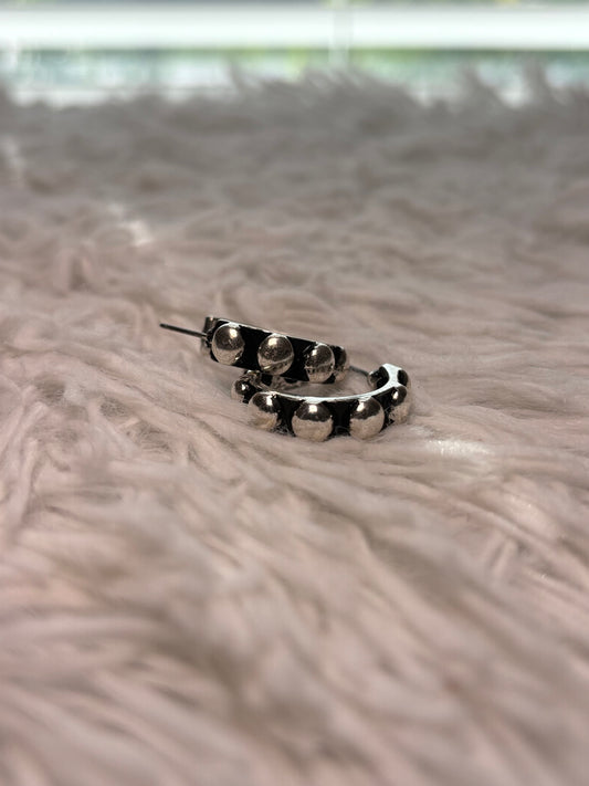 Western Small Bubble Ball Hoop Earrings