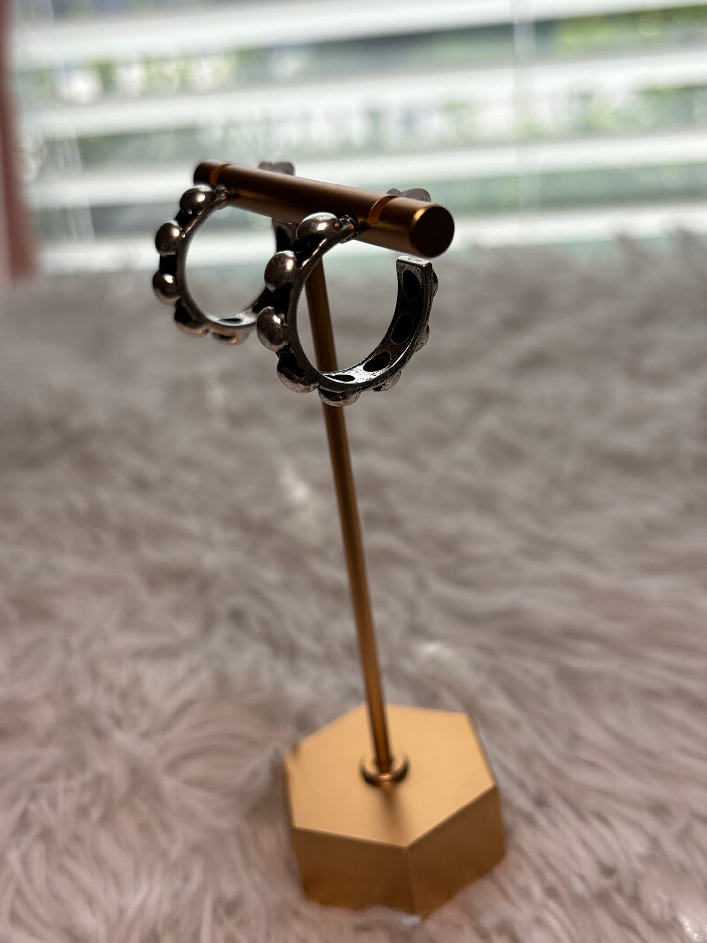 Western Small Bubble Ball Hoop Earrings