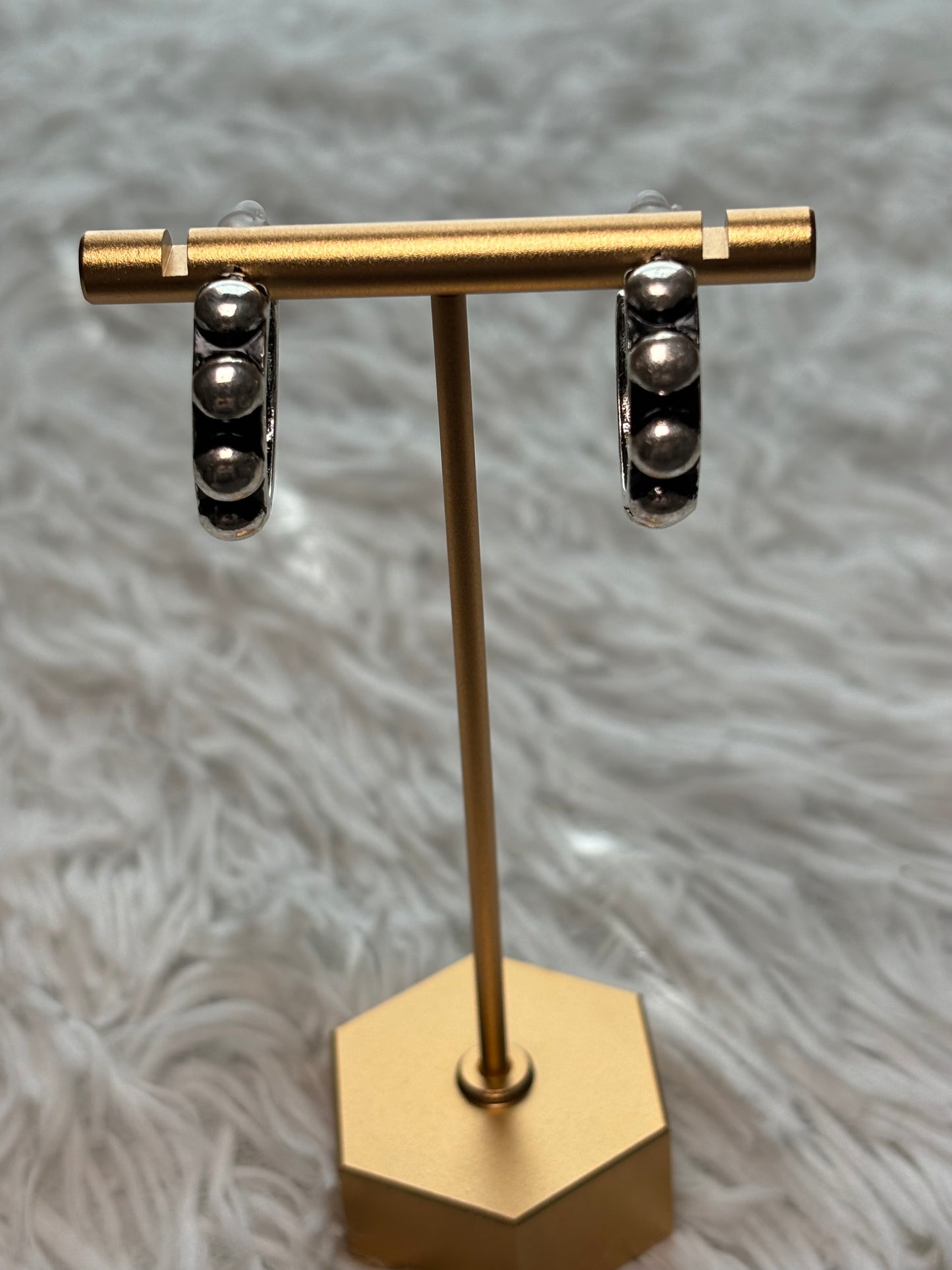 Western Small Bubble Ball Hoop Earrings